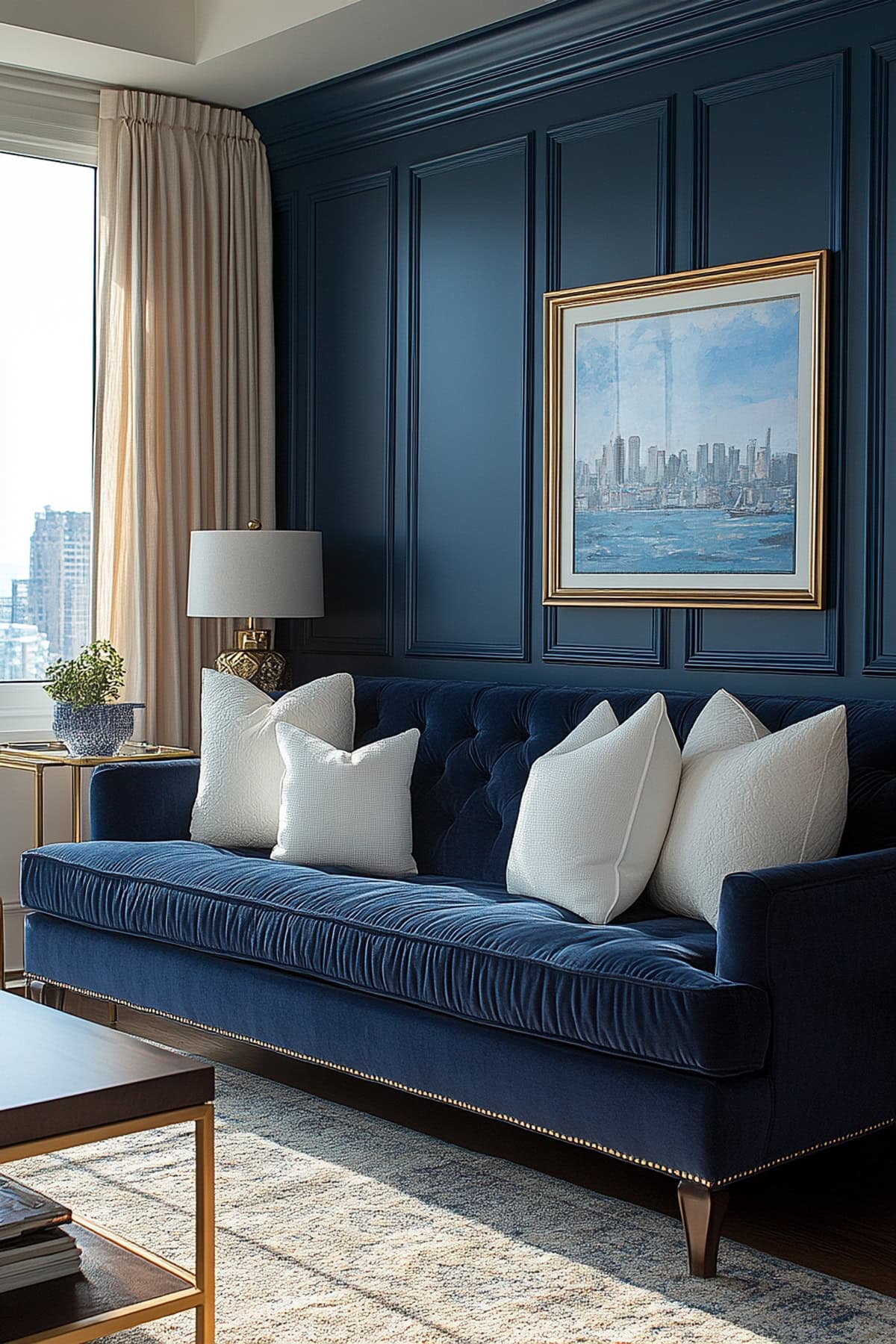 Contemporary Dark Blue Living Room Haven 02