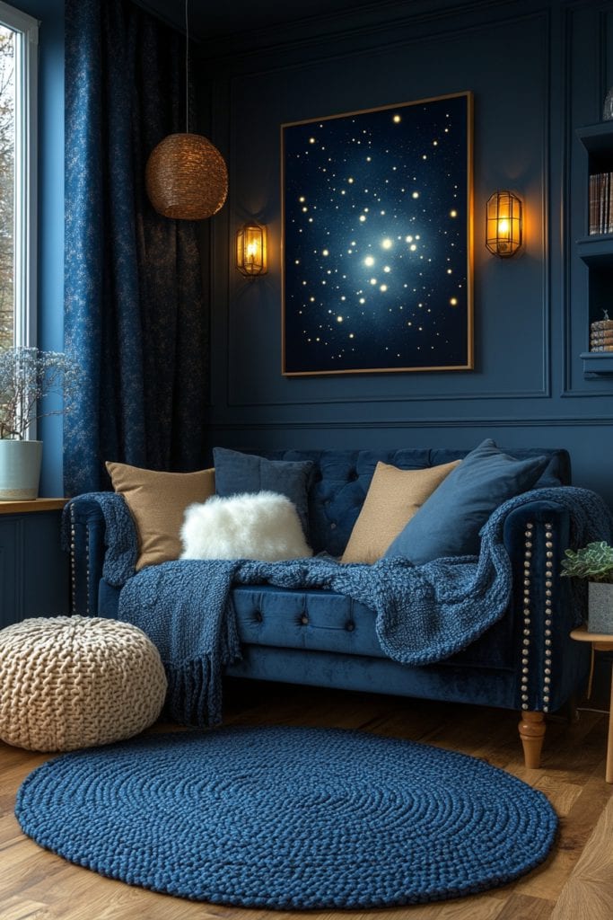 View of 25 Dark Blue Apartment Aesthetic Trends You'll Love