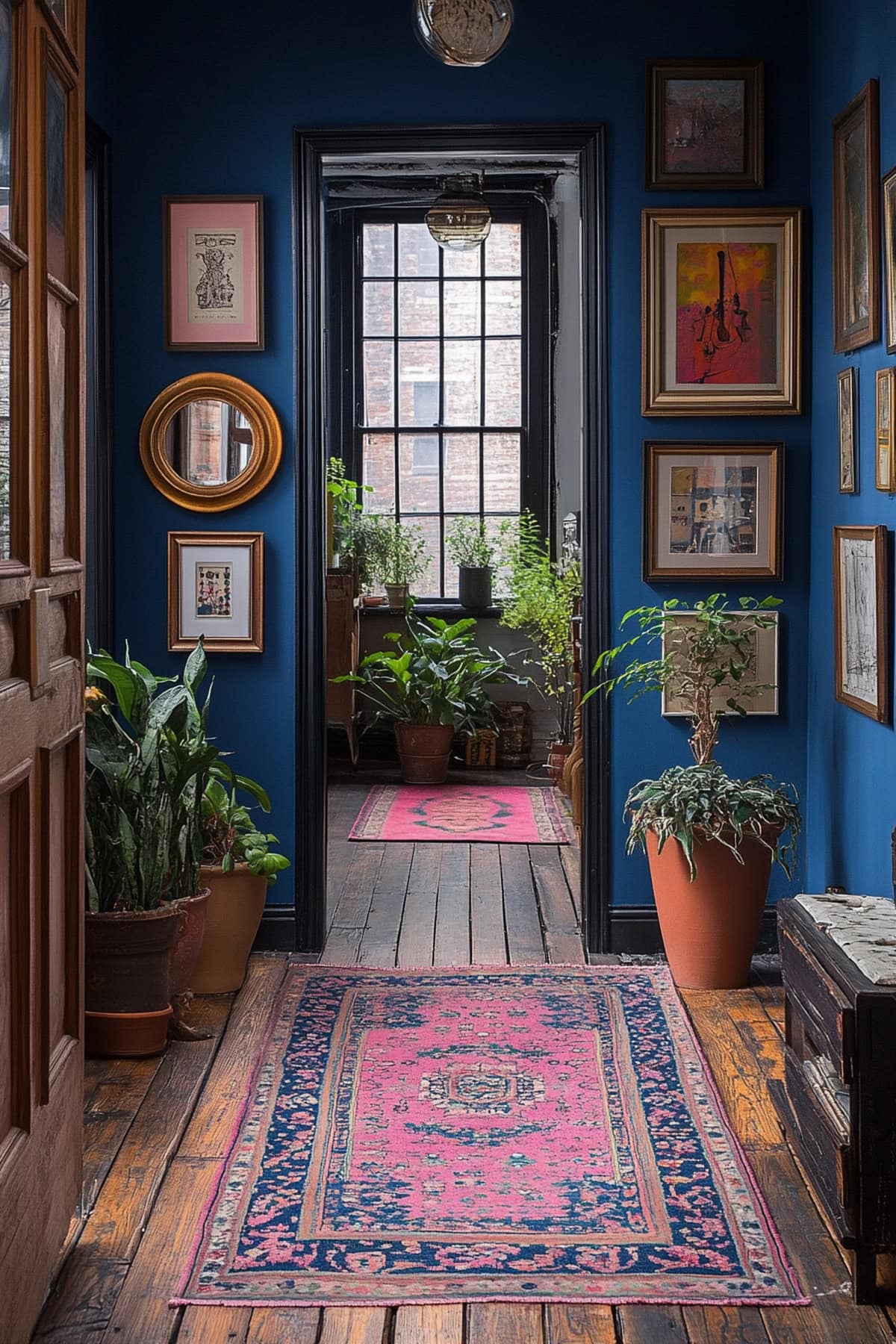 Eclectic Dark Blue Hallway Display 01