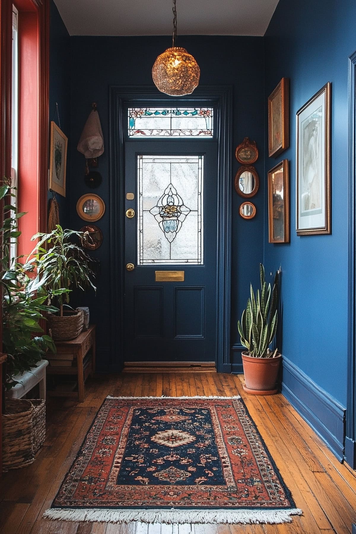 Eclectic Dark Blue Hallway Display 02