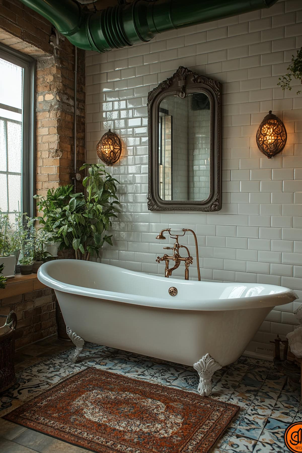 Eclectic White and Grey Apartment Bathroom - 01