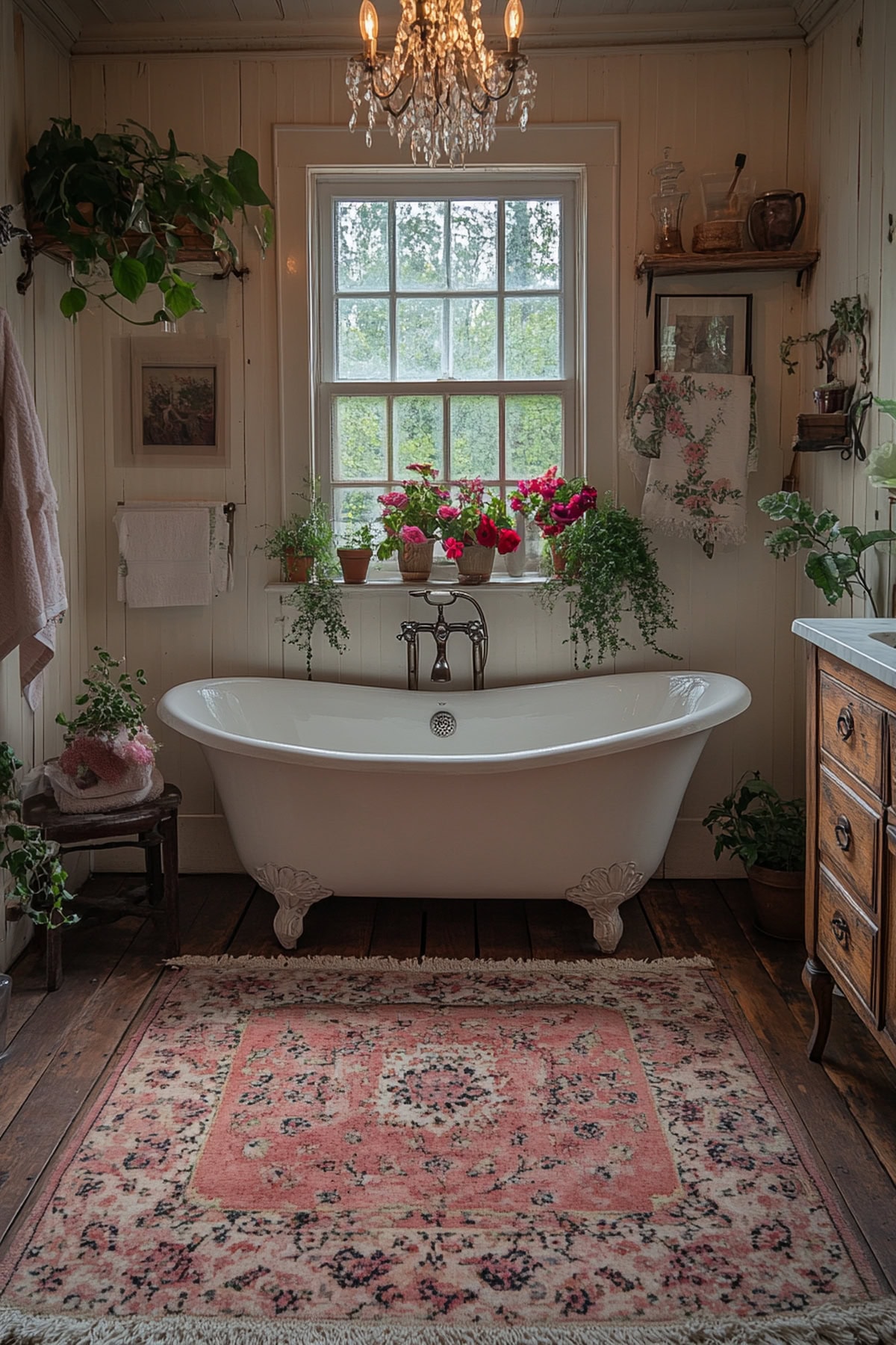 French Country Ivory Apartment Bathroom - 02