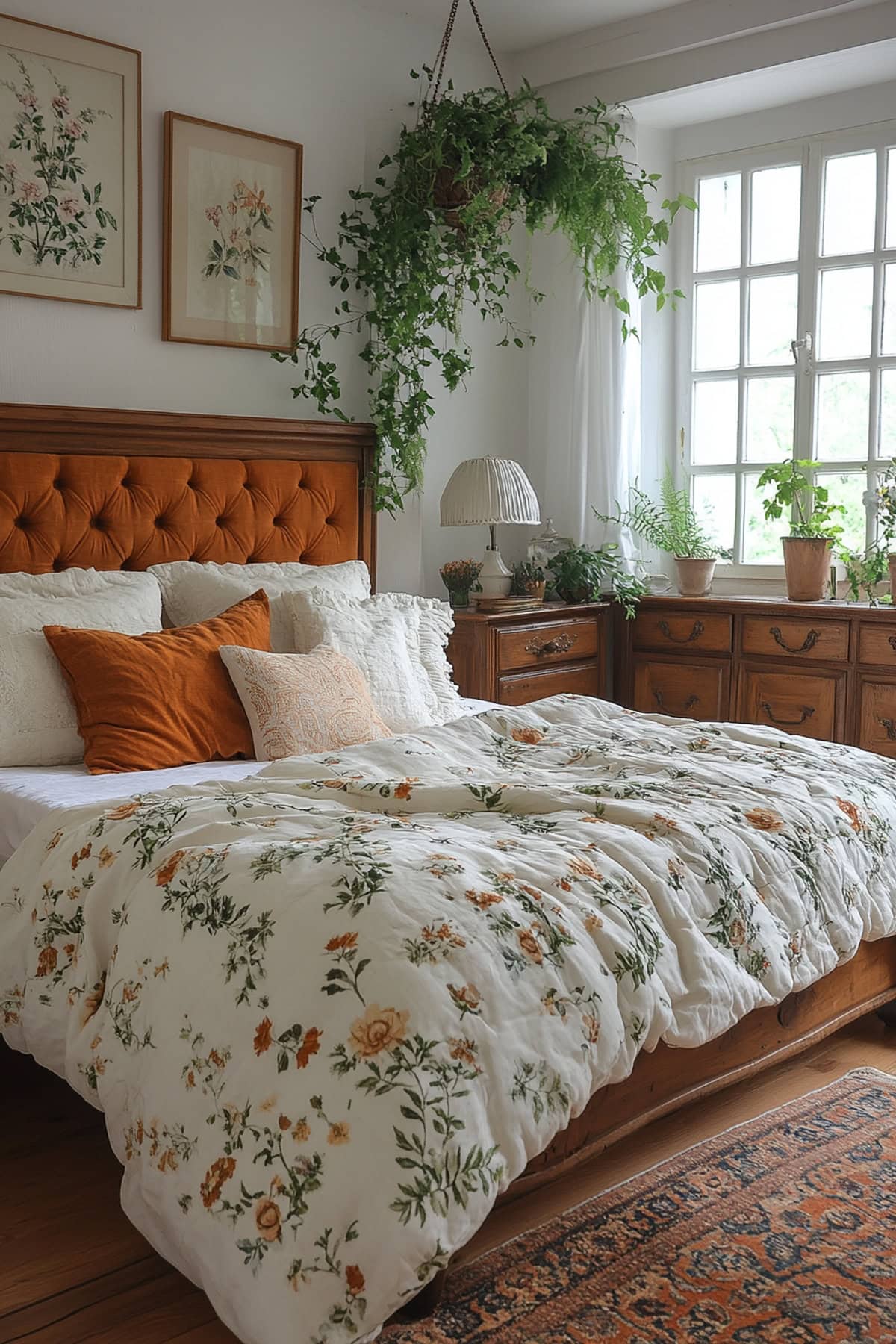 French Country Orange Bedroom - 01