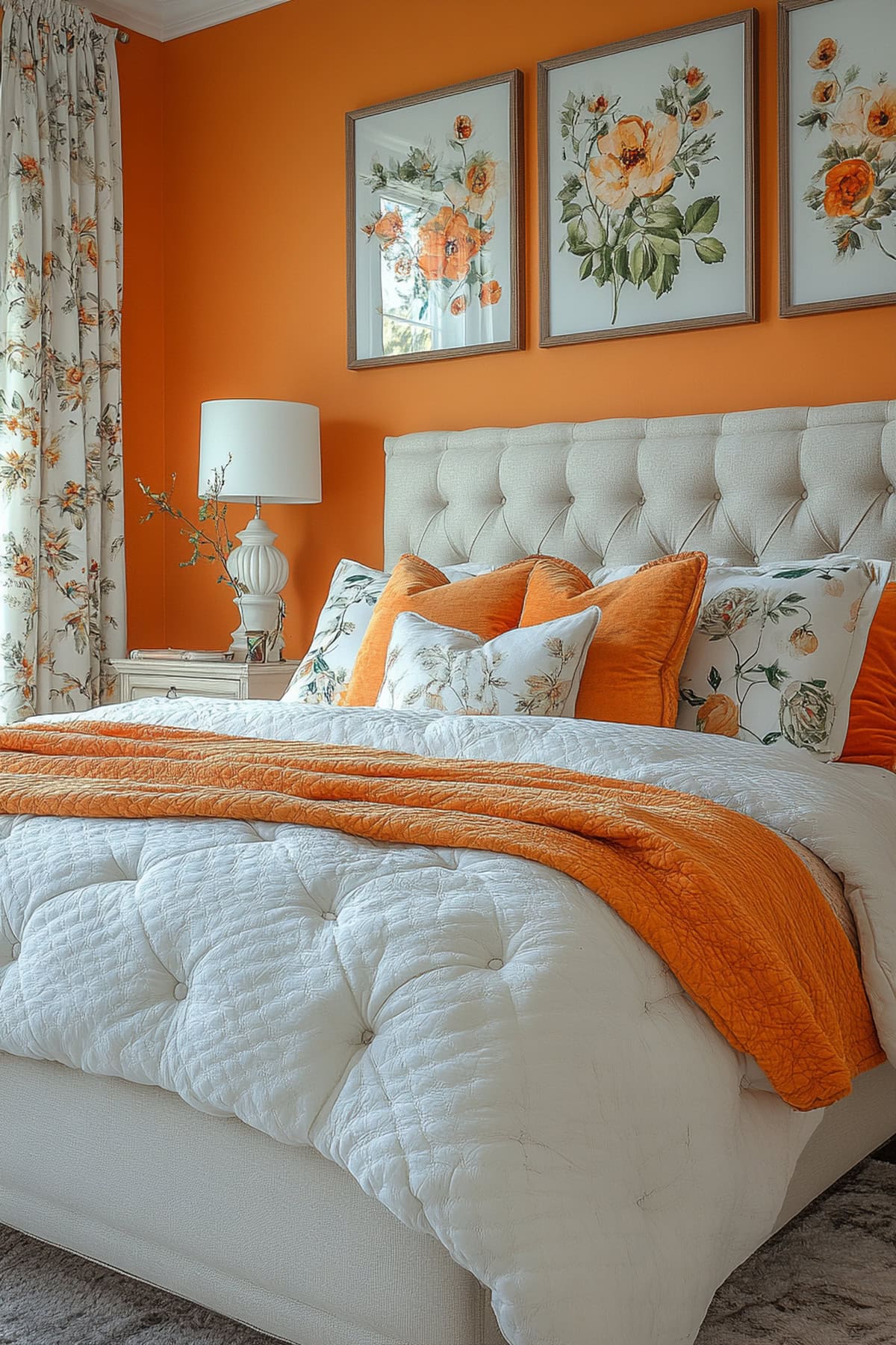 French Country Orange Bedroom - 02