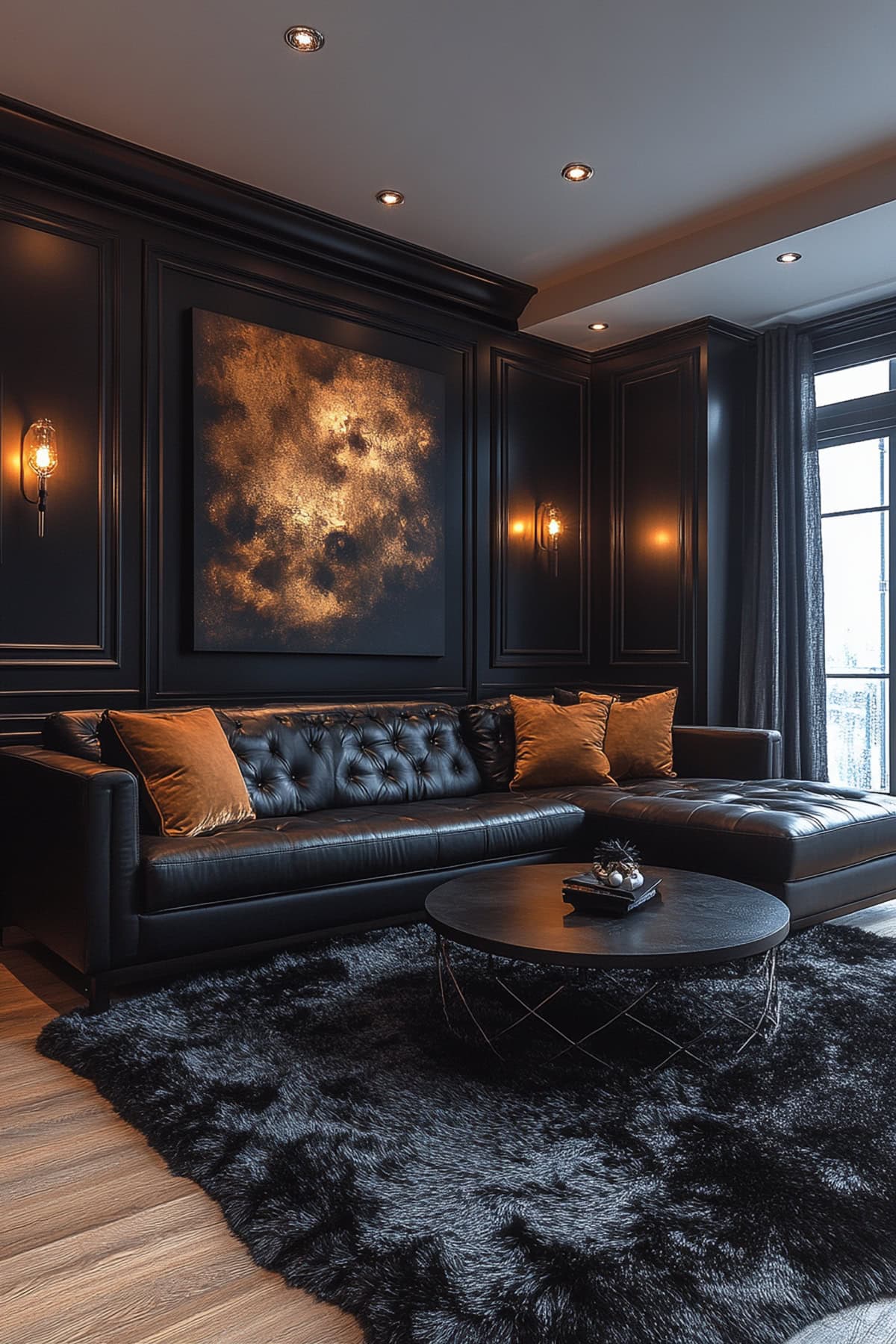 Hollywood Glam Black Decor Living Room - 02