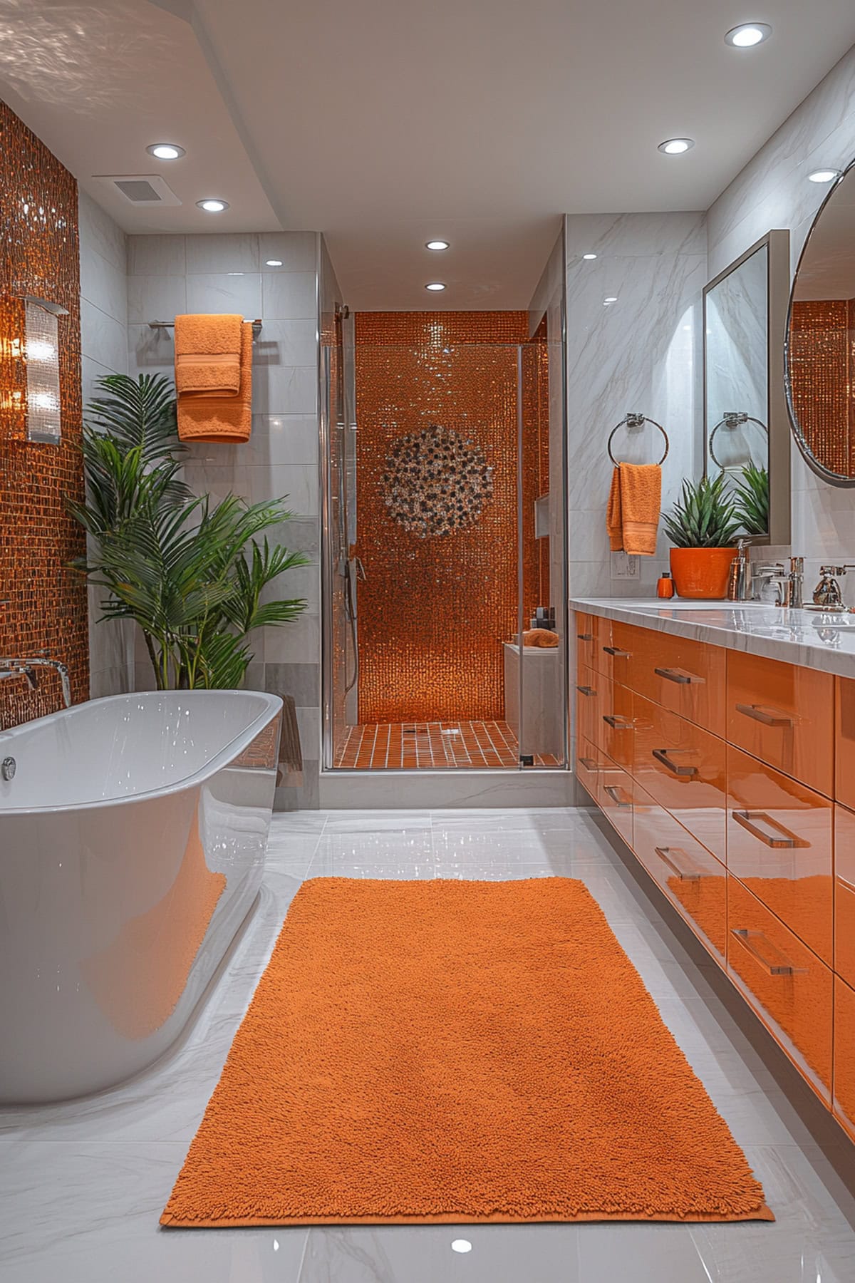 Hollywood Glam Orange Bathroom - 01