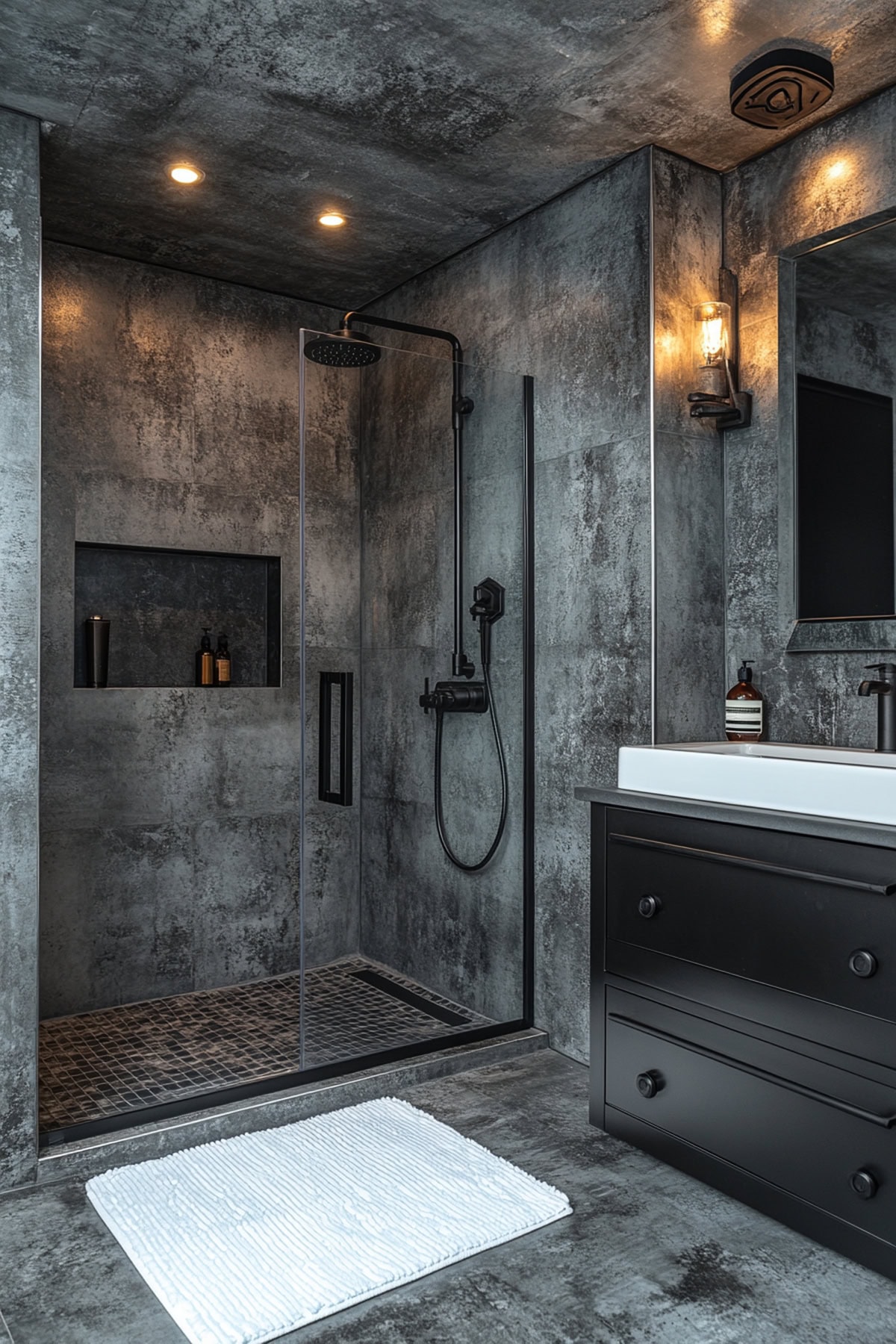 Industrial Black Decor Bathroom - 01