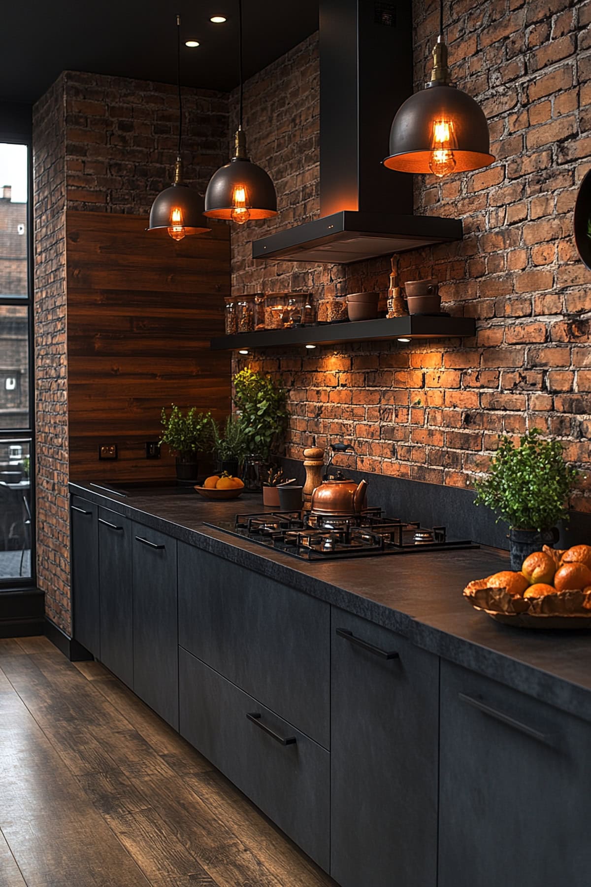 Industrial Black Decor Kitchen - 01