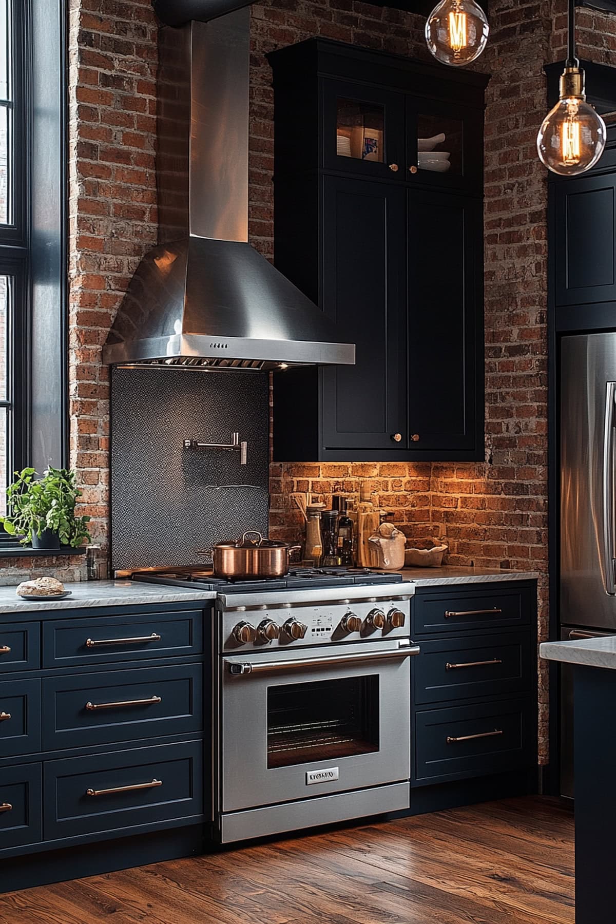 Industrial Dark Blue Kitchen 01