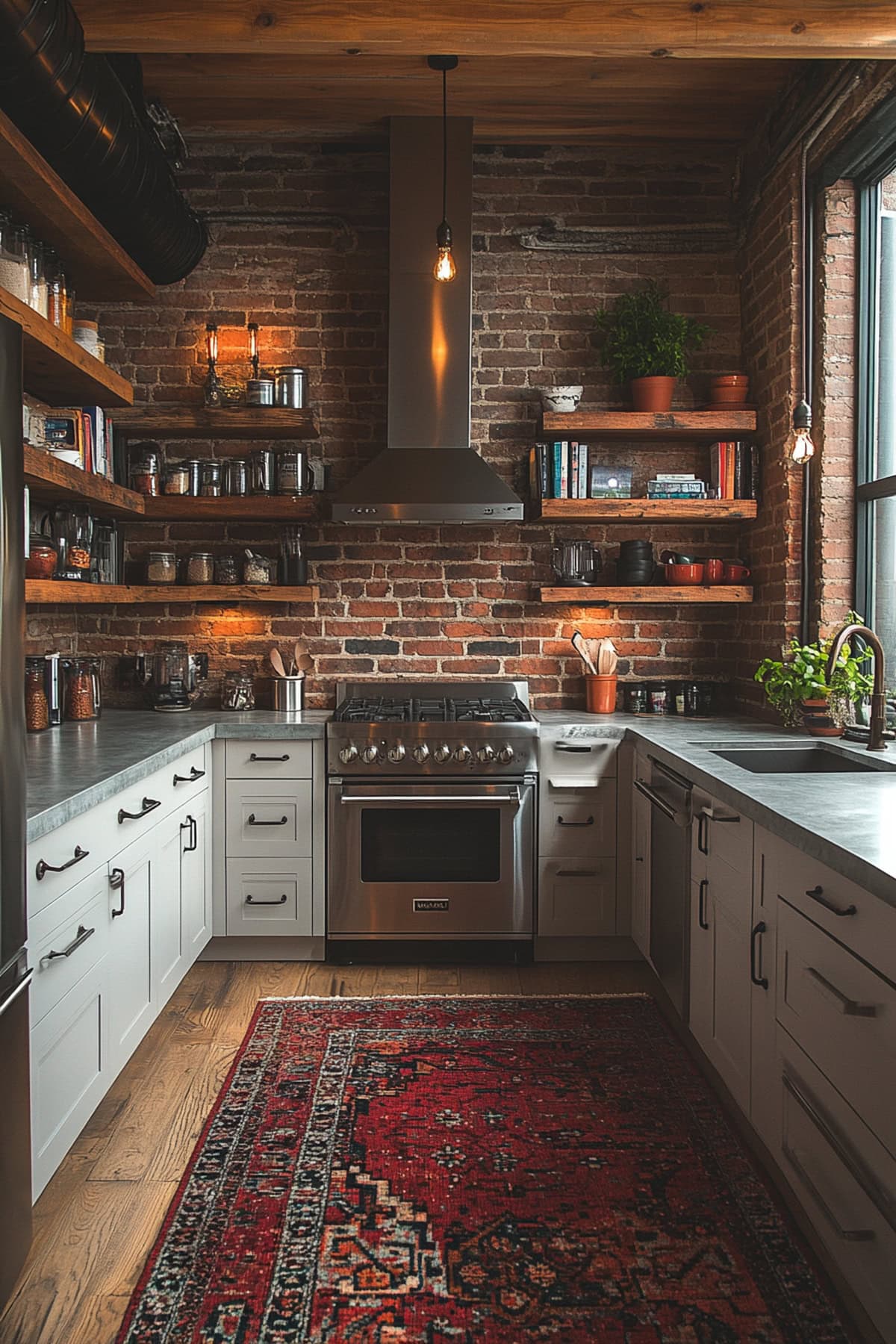 Industrial Ivory Apartment Kitchen - 01