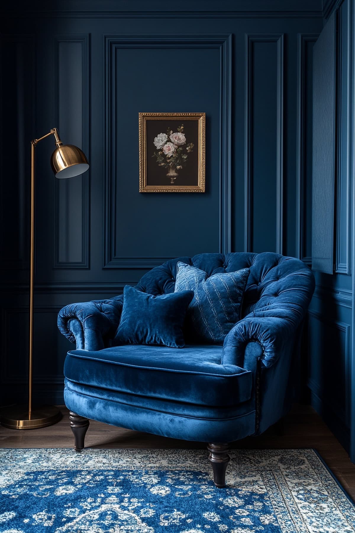 Luxe Dark Blue Reading Nook 01