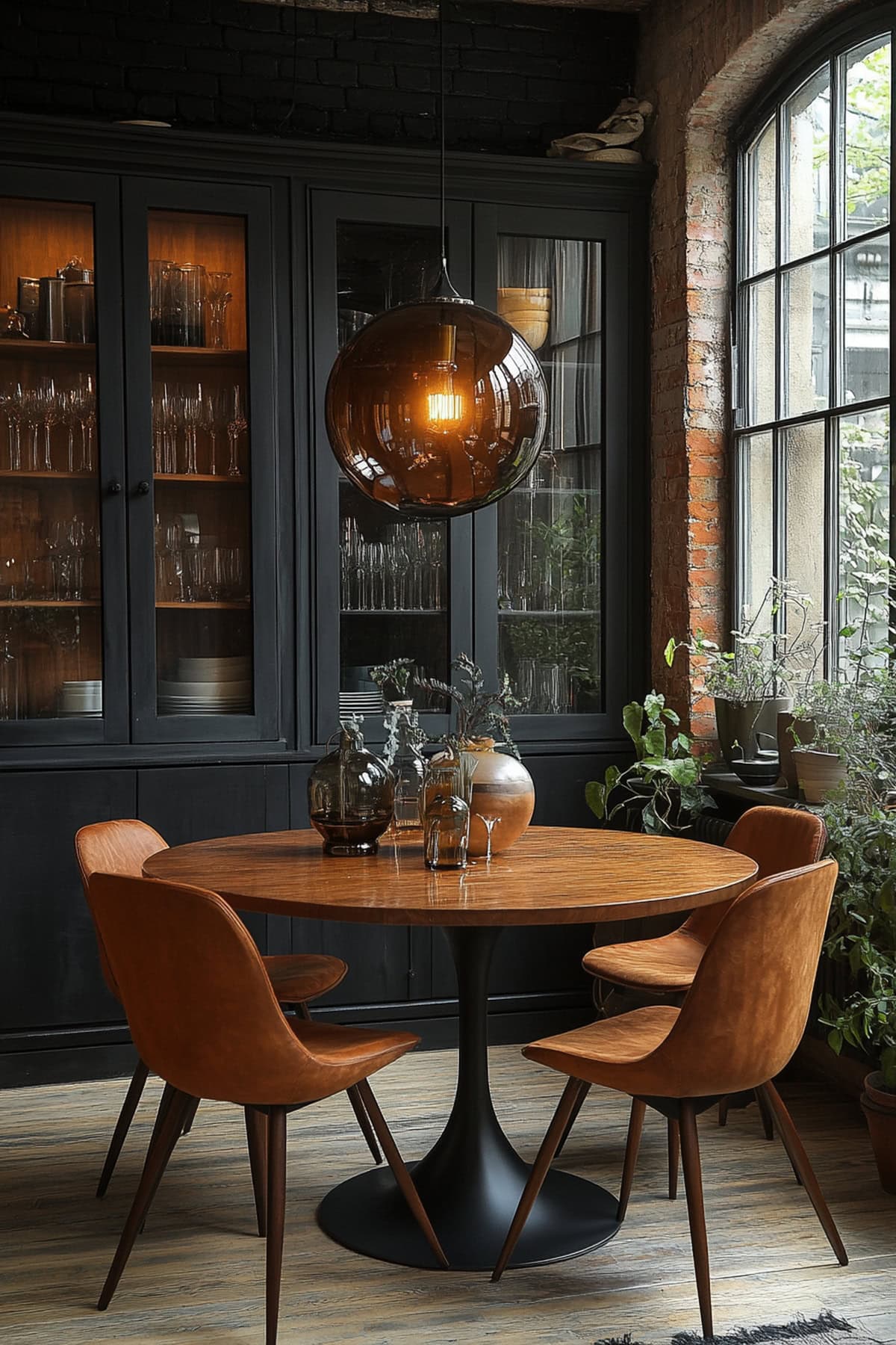 Mid-Century Modern Black Decor Dining Room - 02