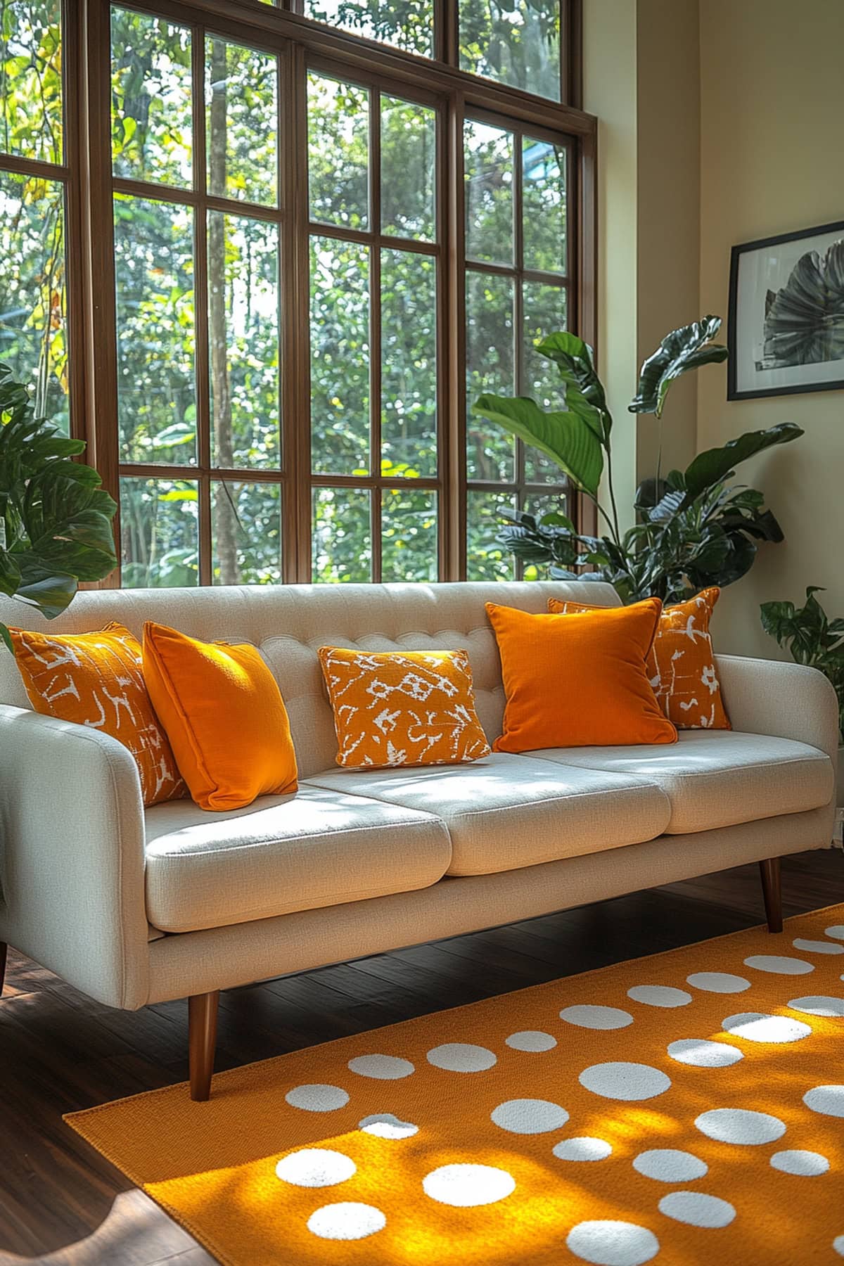 Mid-Century Modern Orange Sunroom - 01