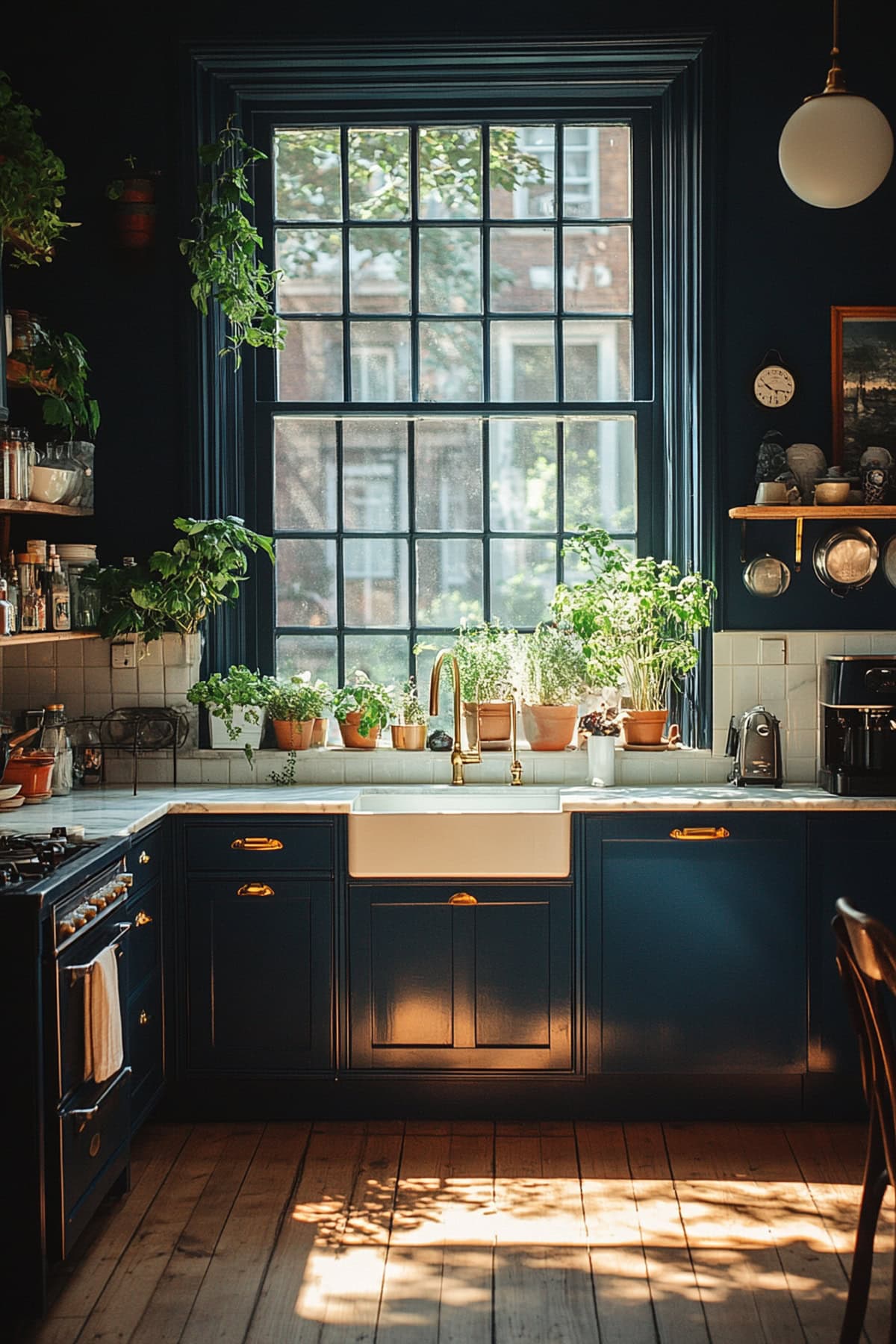 Minimalist Dark Blue Kitchen Space 01