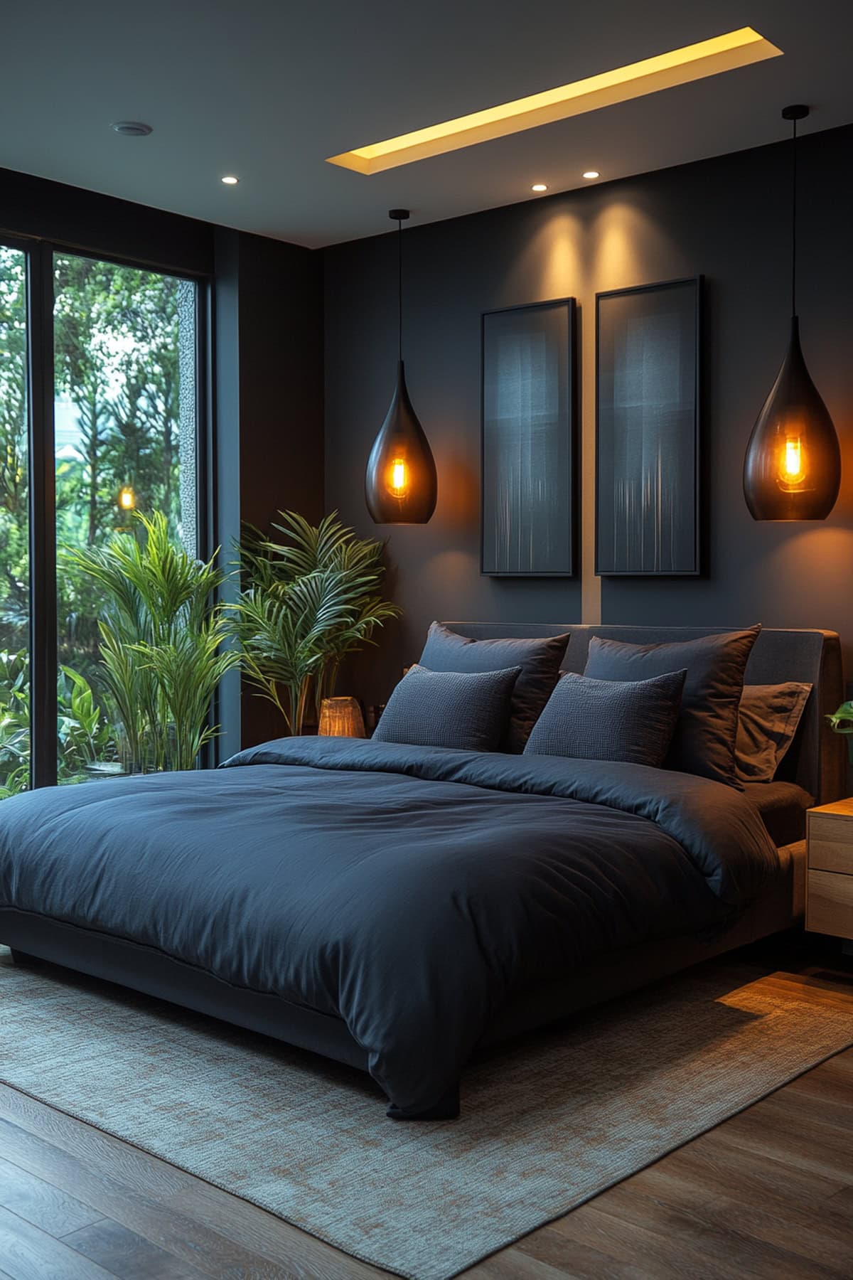 Modern Black Decor Bedroom - 01