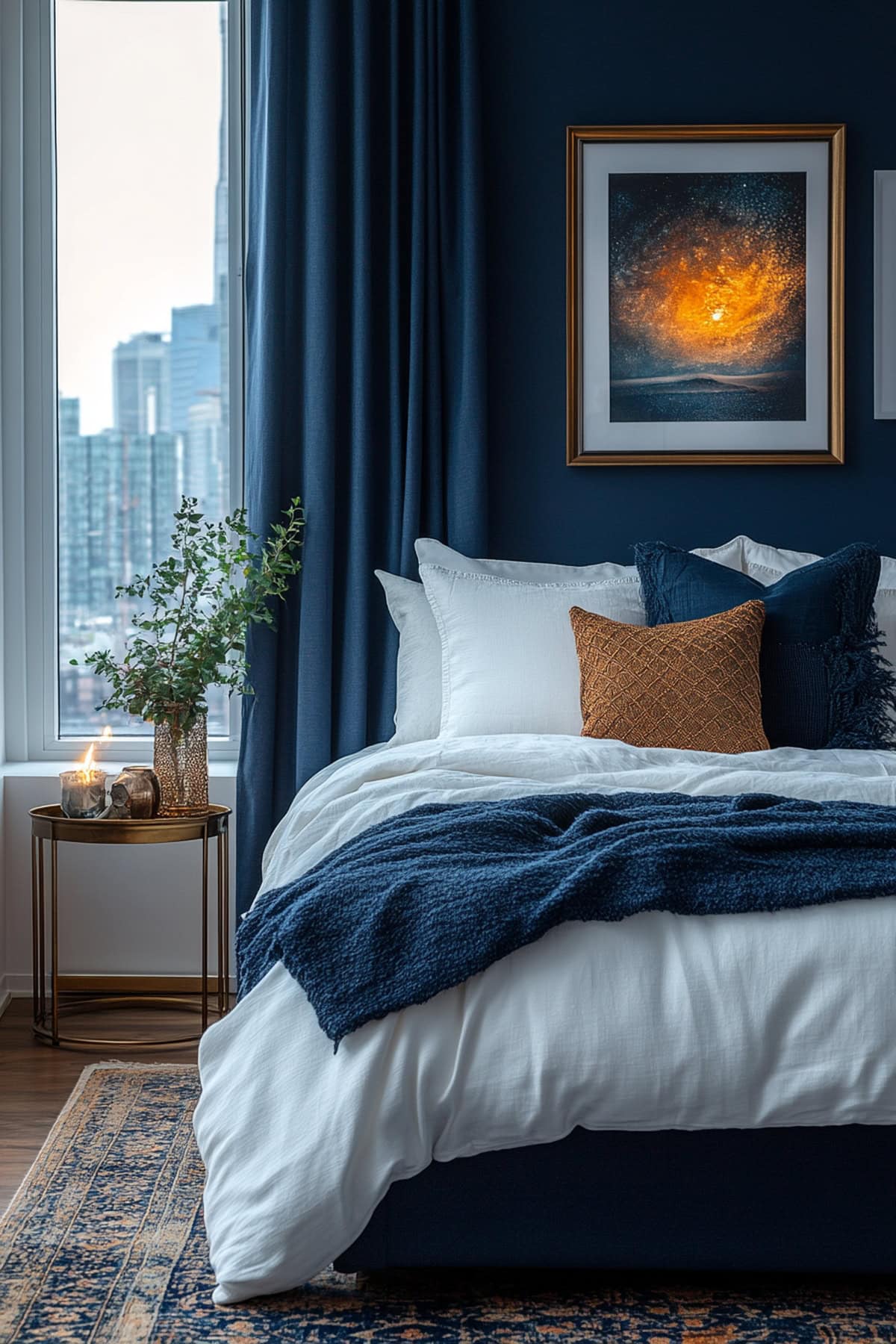 Modern Dark Blue Bedroom Retreat 02