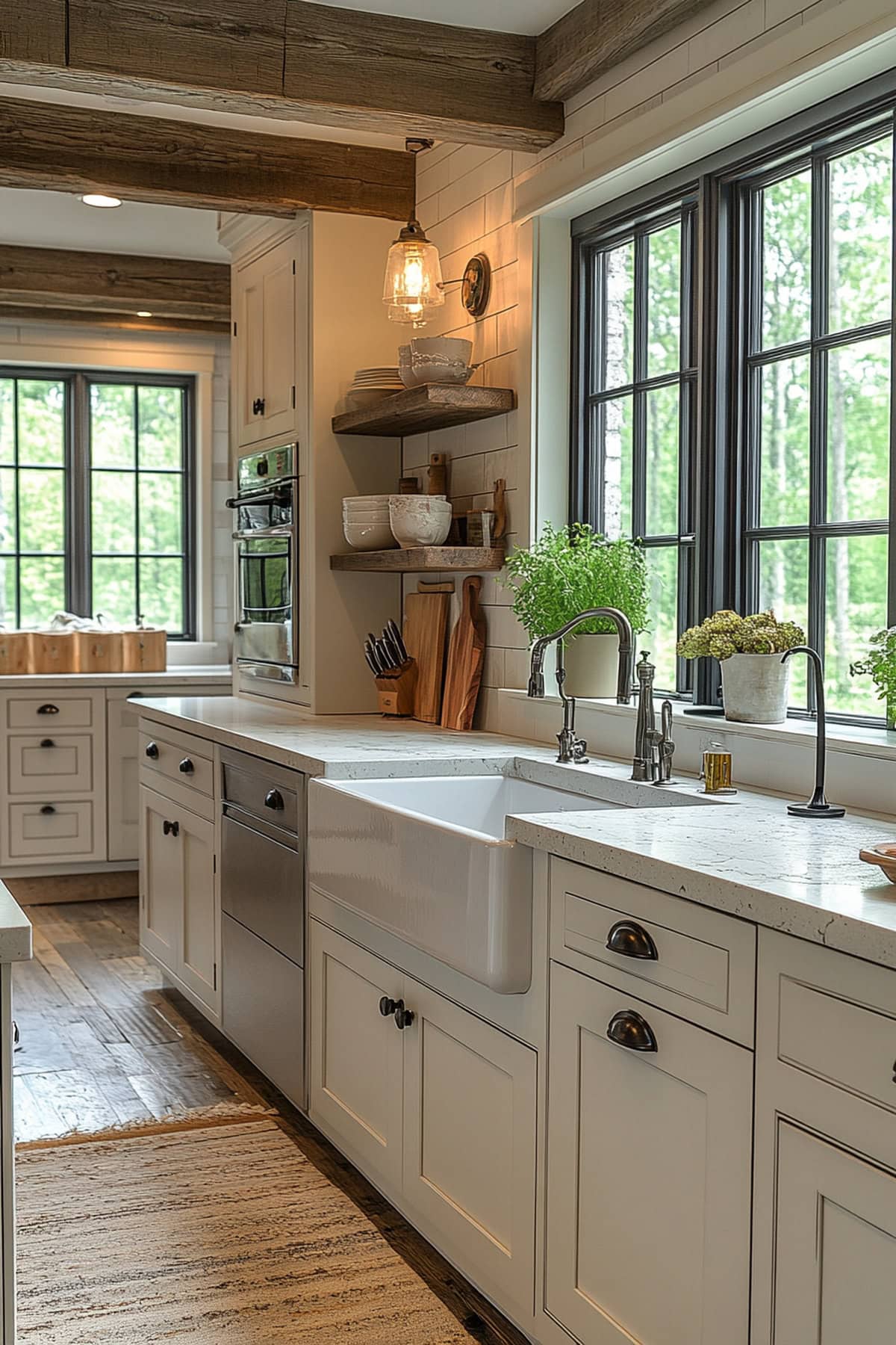 Modern Farmhouse Ivory Apartment Kitchen - 02