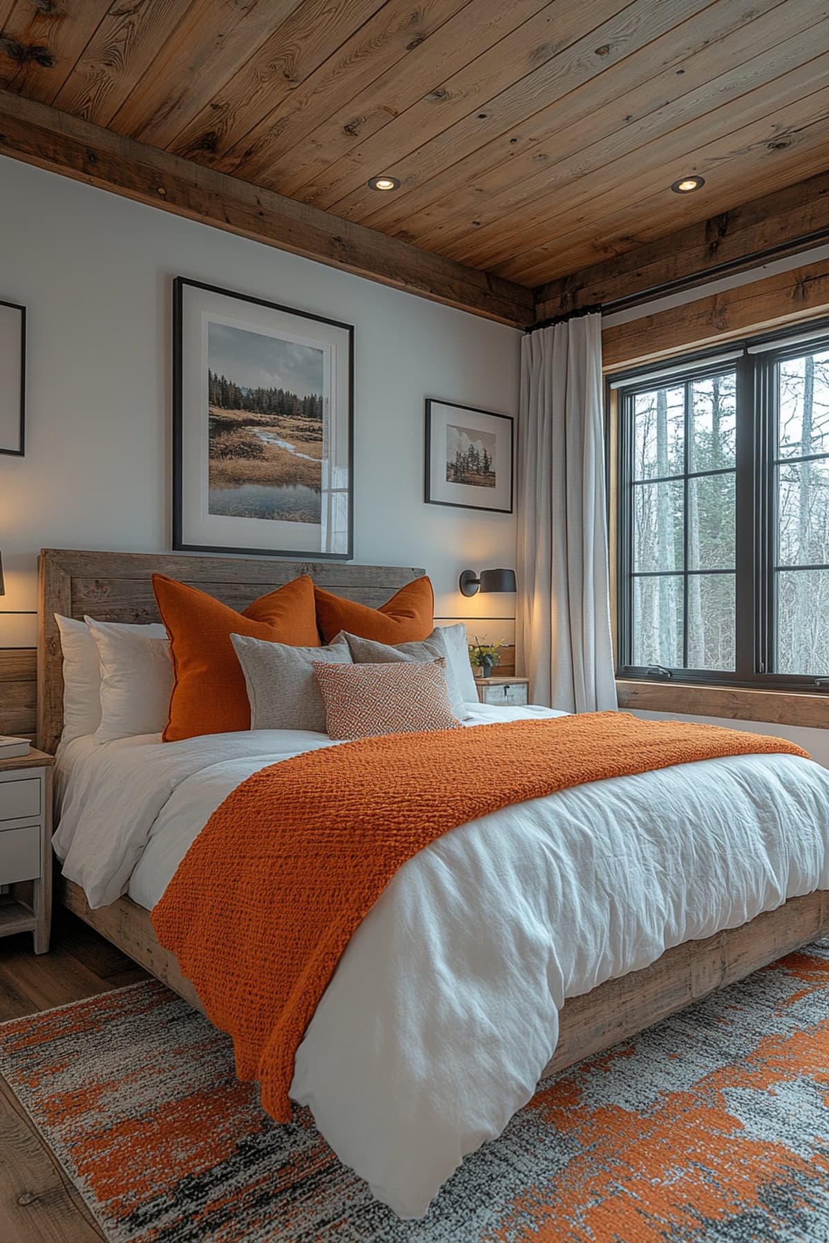 Modern Farmhouse Orange Bedroom - 01