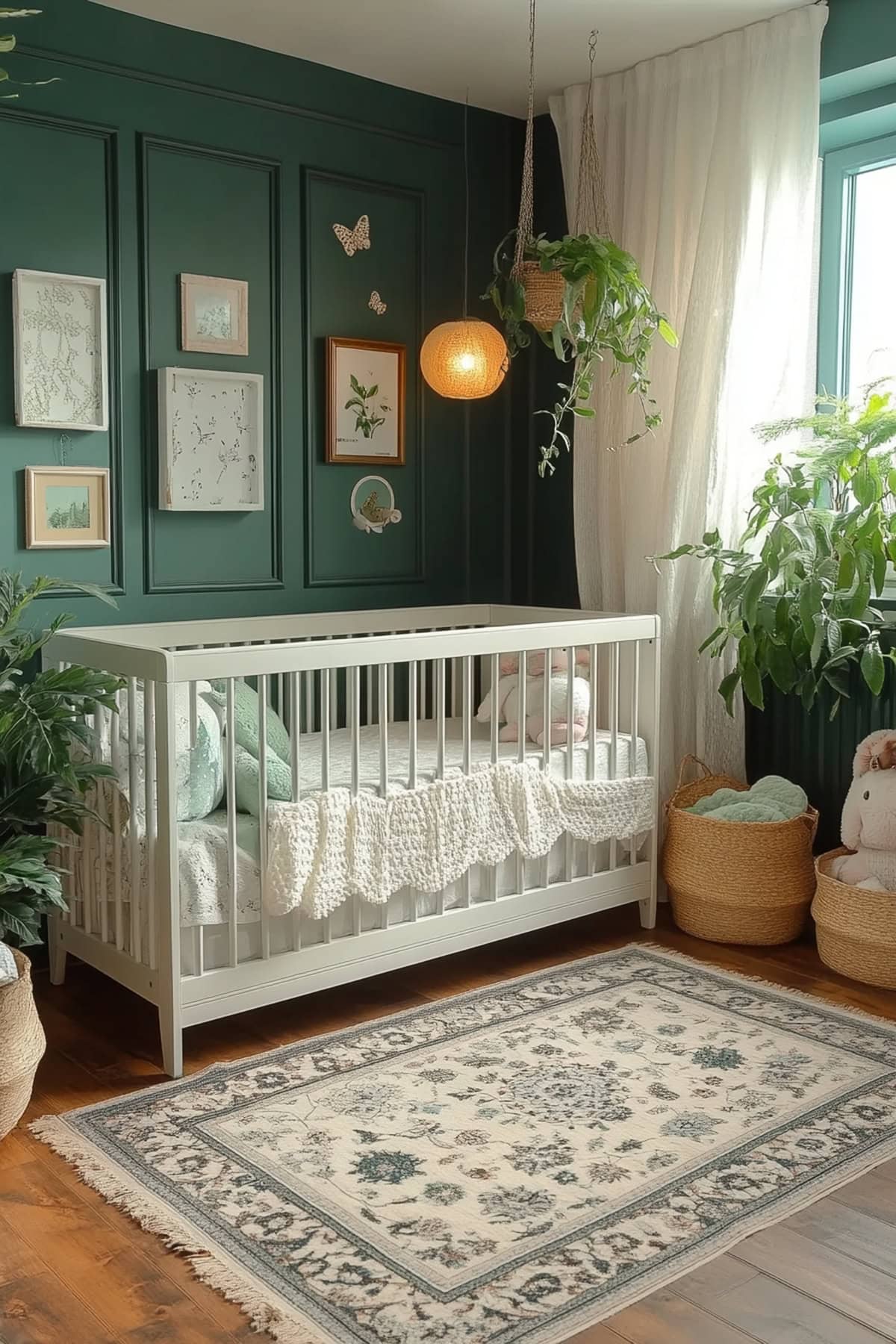 Modern Forest Green Apartment Nursery - 02