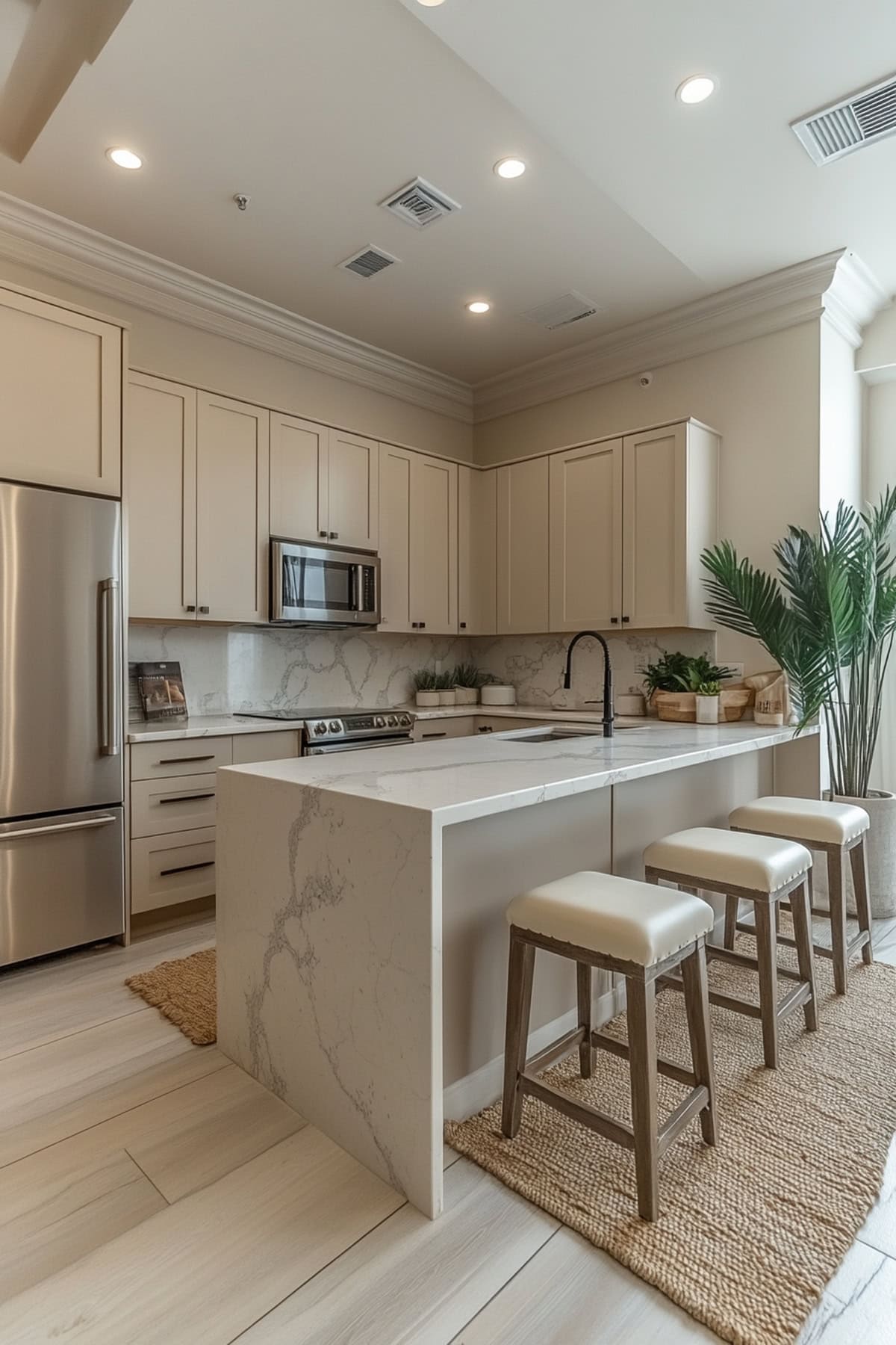 Modern Ivory Apartment Kitchen - 01