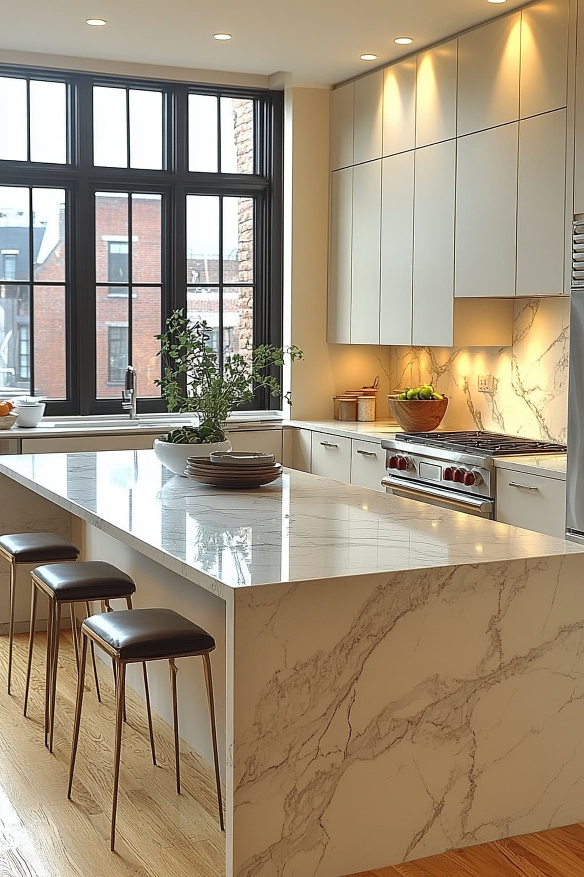 Modern Ivory Apartment Kitchen - 02