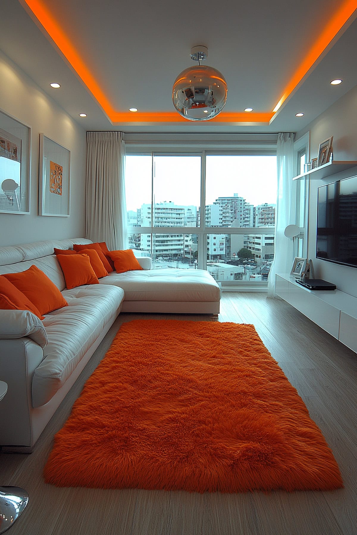 Modern Orange Living Room - 01