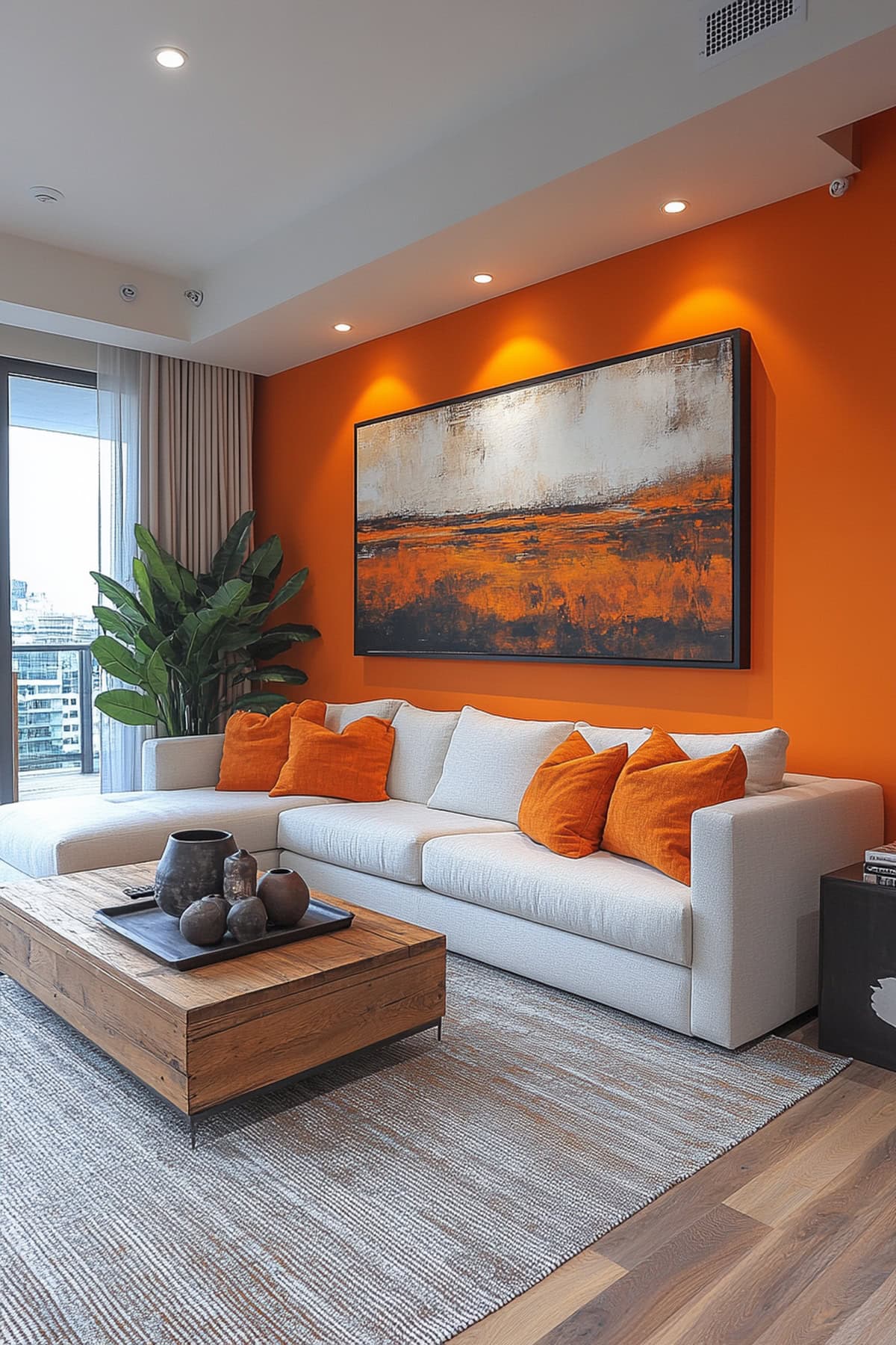 Modern Orange Living Room - 02