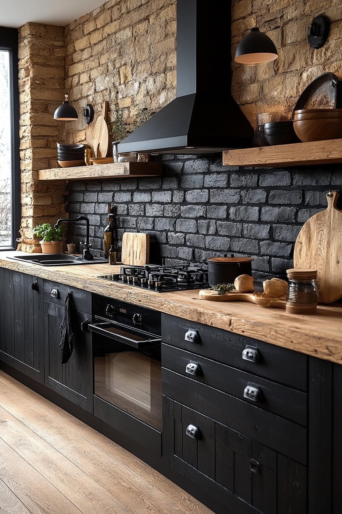 Rustic Black Decor Kitchen - 02