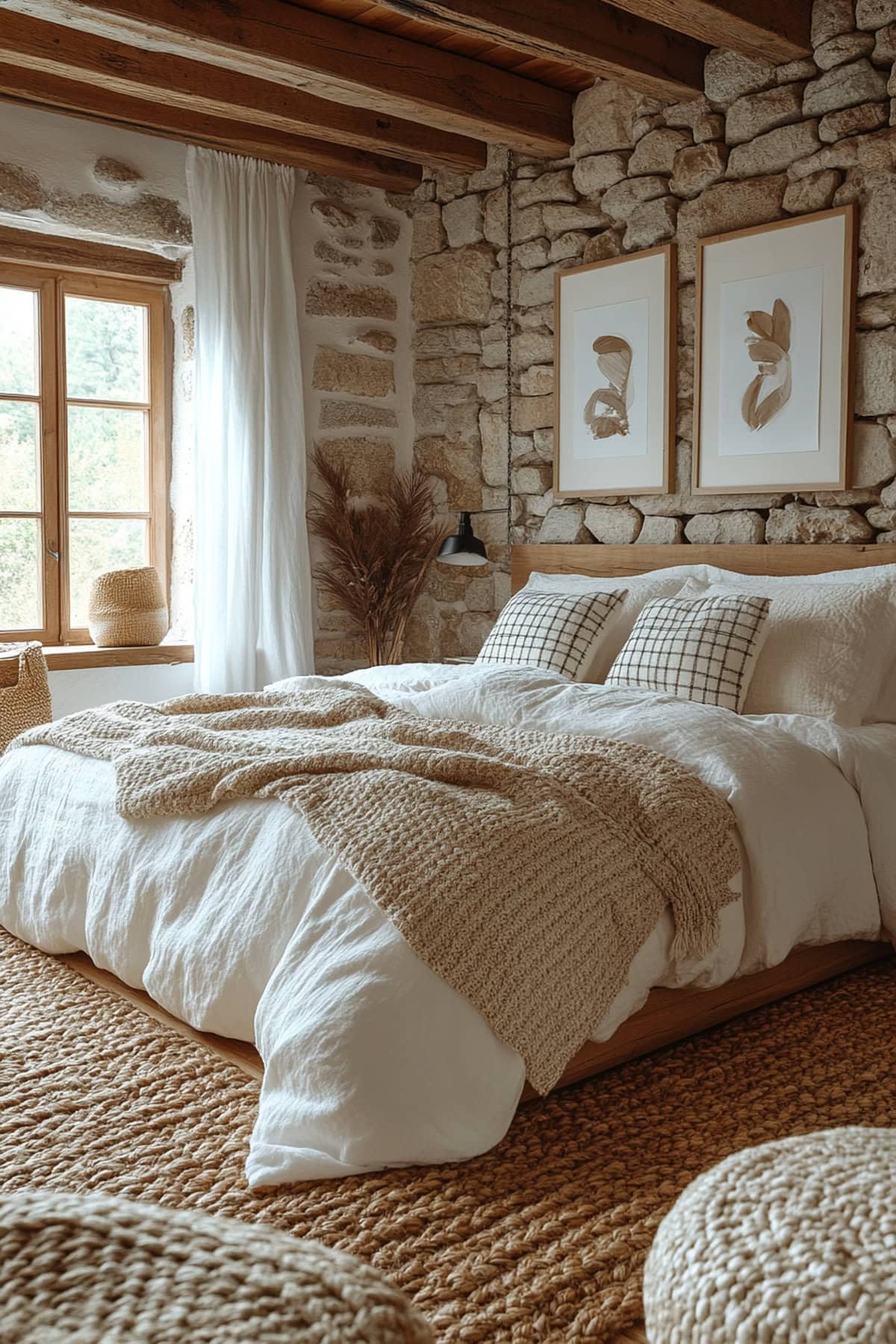 Rustic Ivory Apartment Bedroom - 02