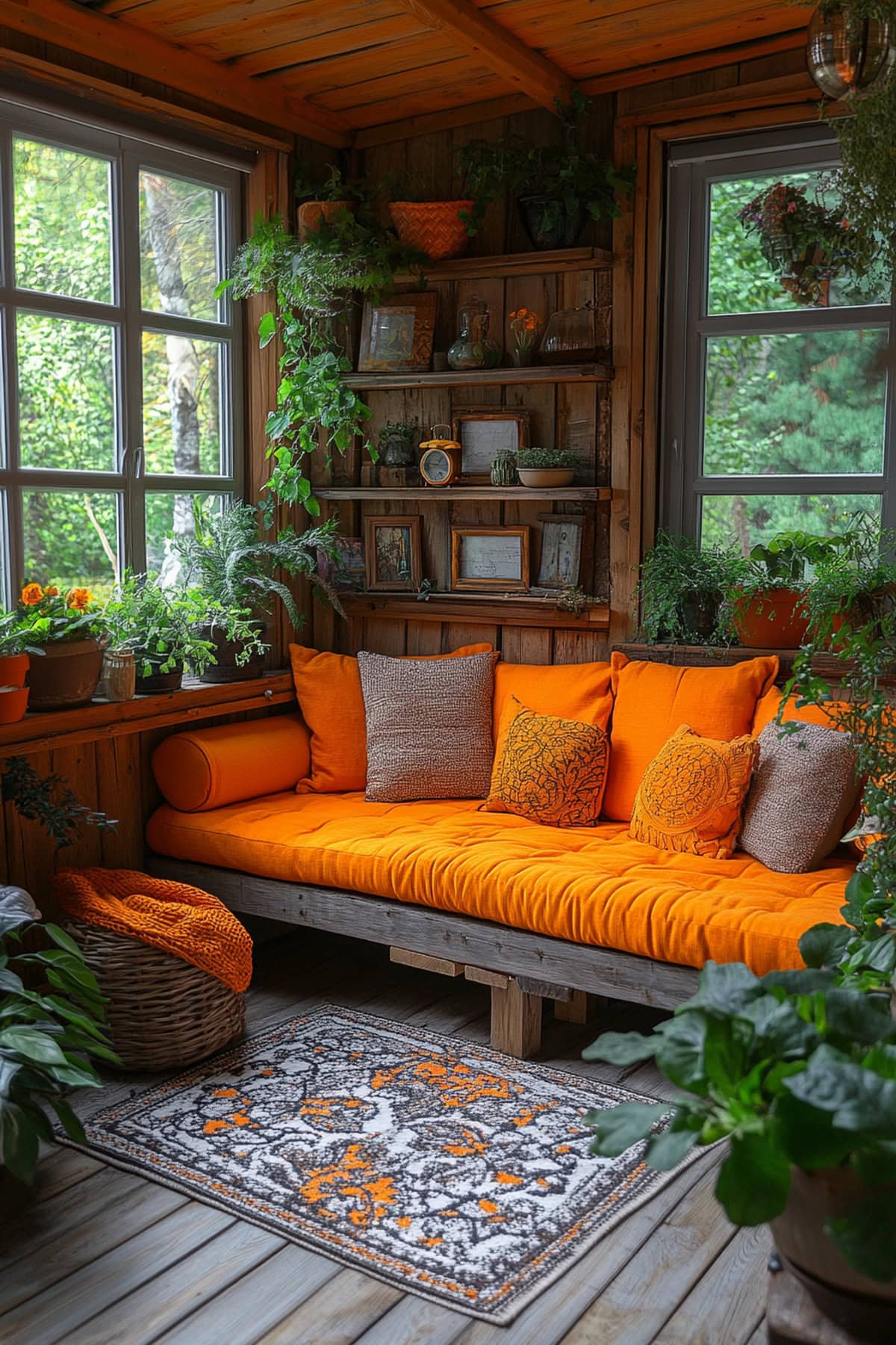 Rustic Orange Sunroom - 01