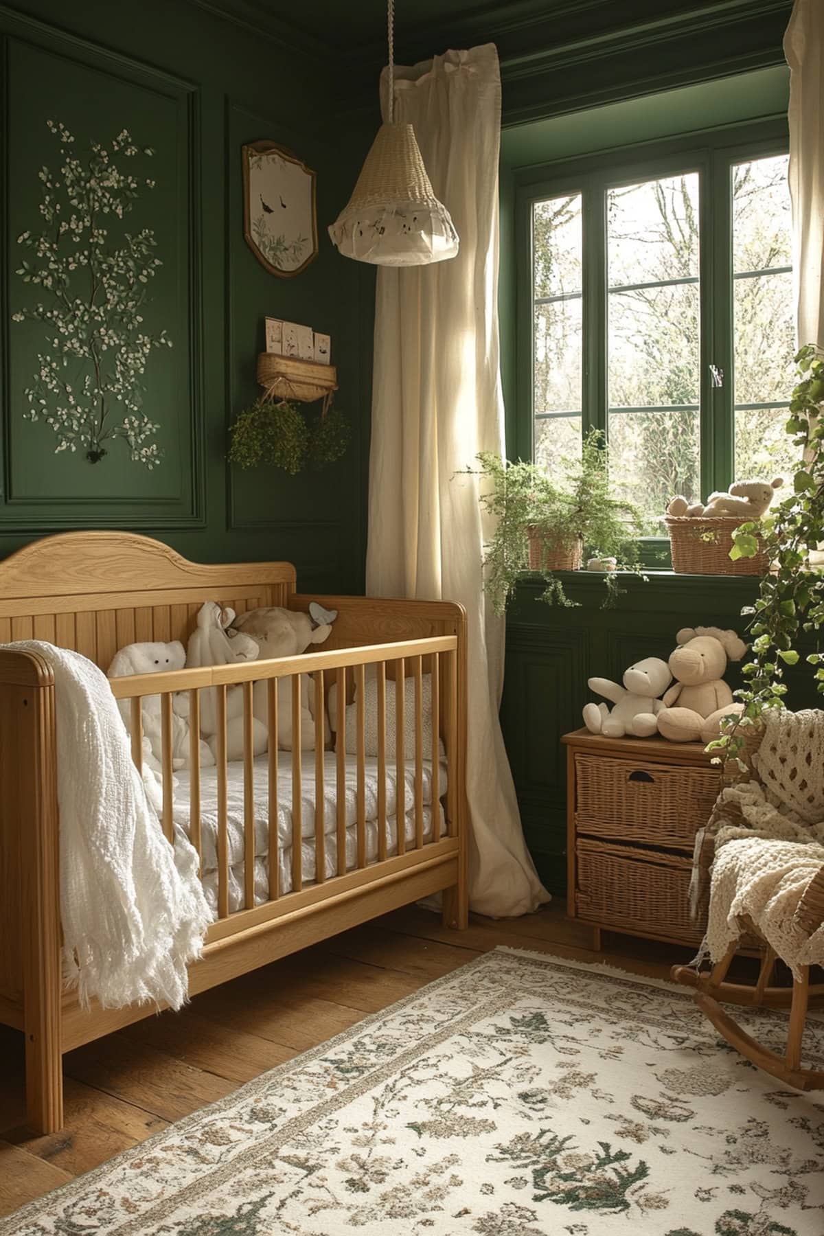 Scandinavian Forest Green Apartment Nursery - 01