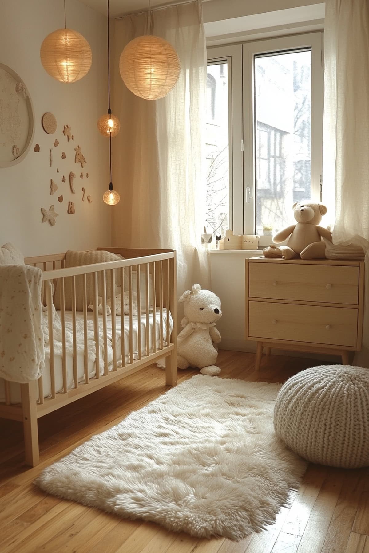 Scandinavian Ivory Apartment Nursery - 02