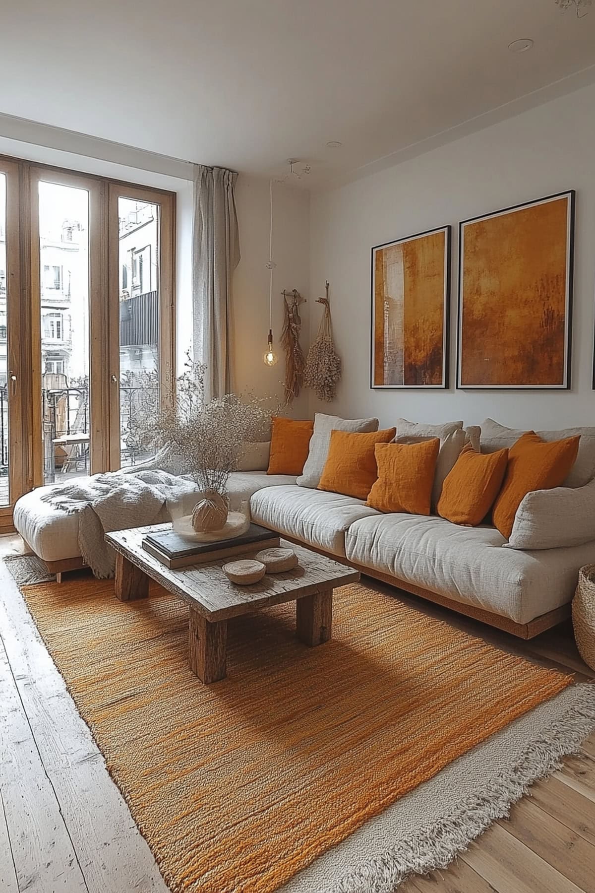 Scandinavian Orange Living Room - 01