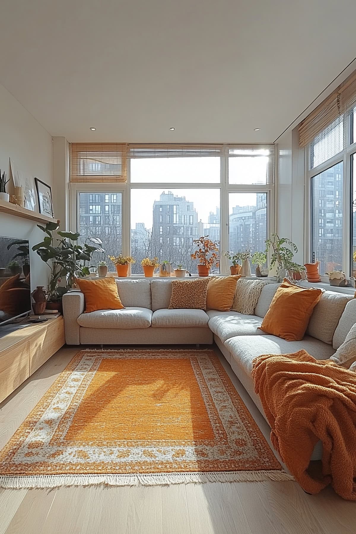 Scandinavian Orange Living Room - 02