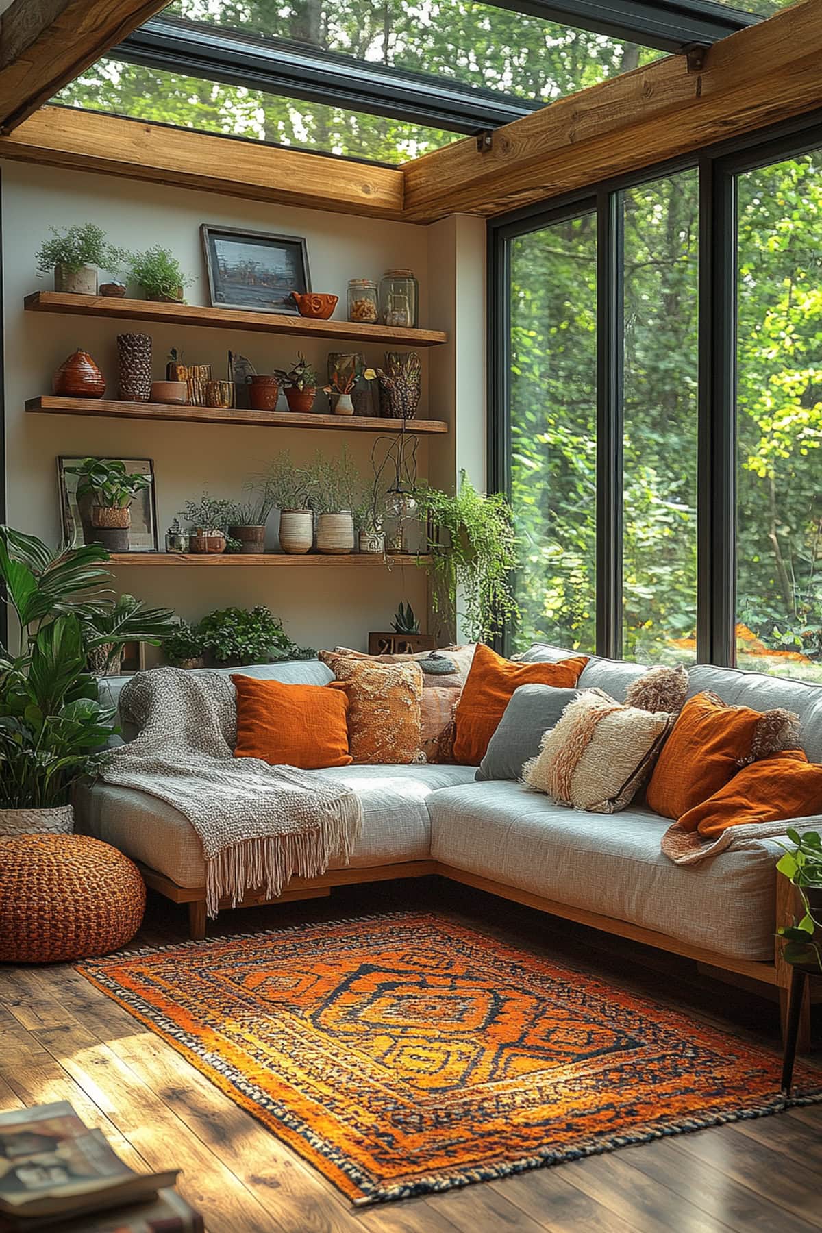 Scandinavian Orange Sunroom - 01