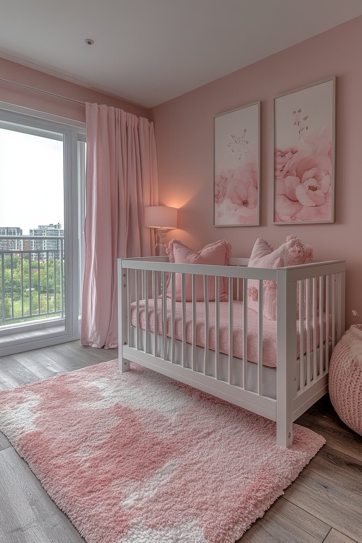 Scandinavian Pink and Grey Nursery - 01