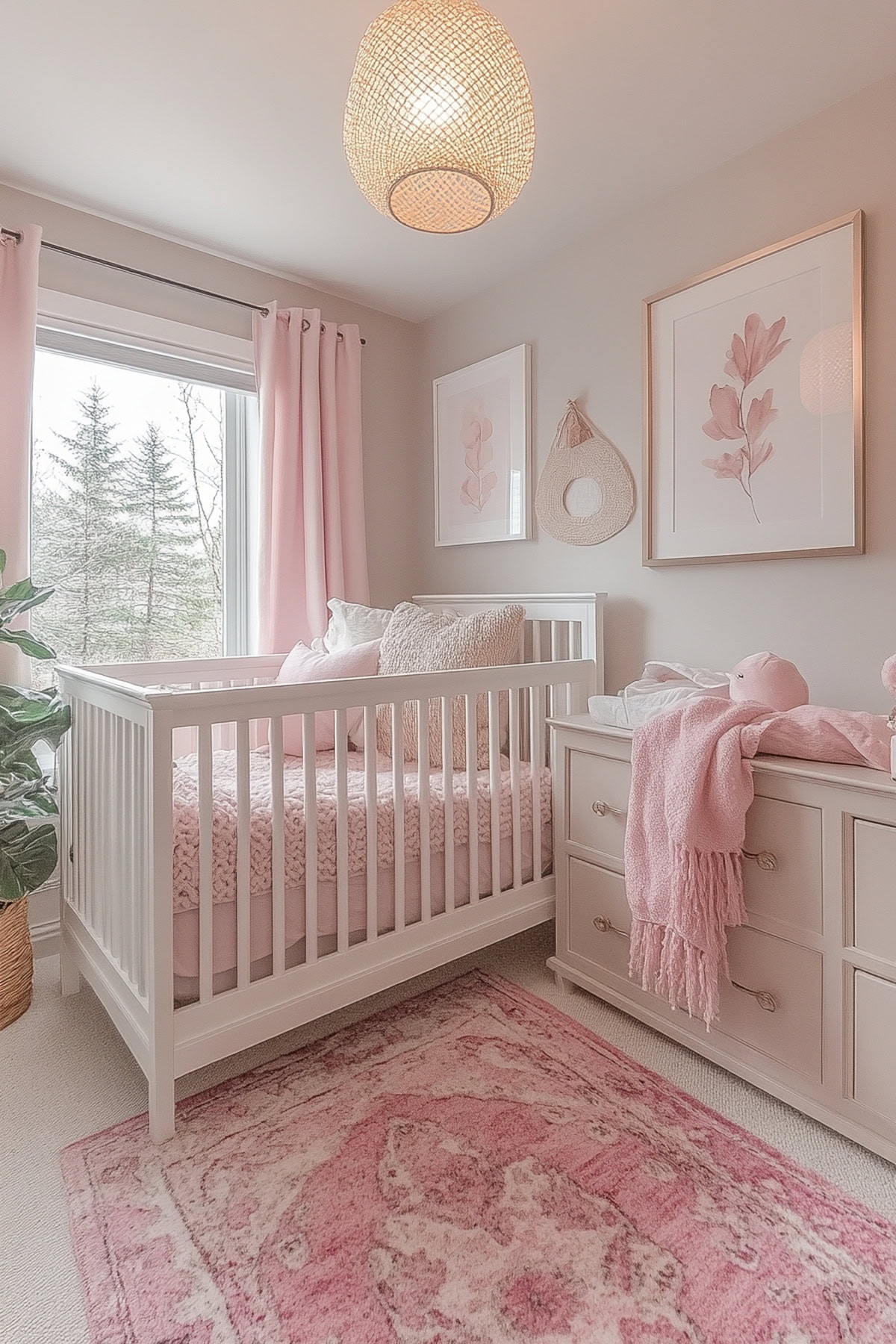 Scandinavian Pink and Grey Nursery - 02