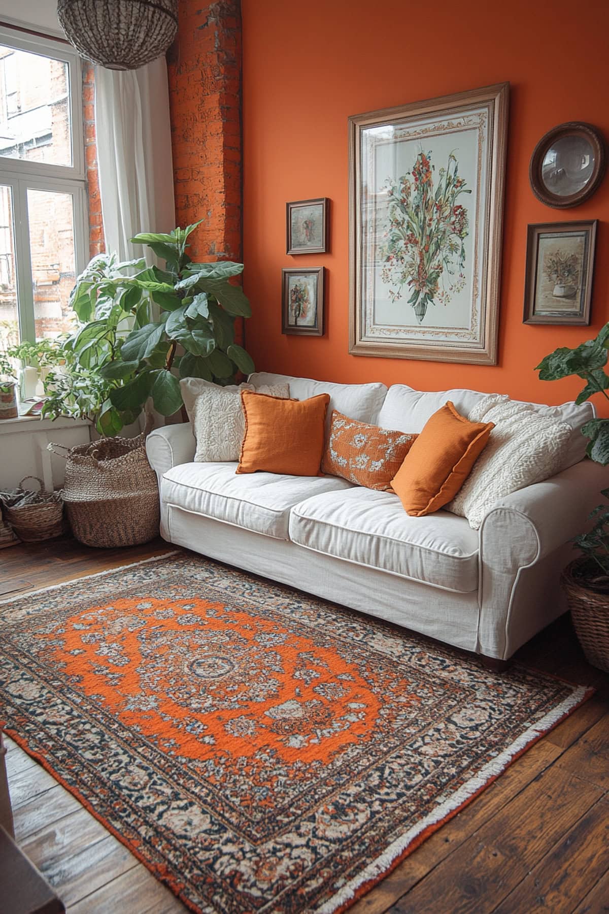 Shabby Chic Orange Living Room - 02