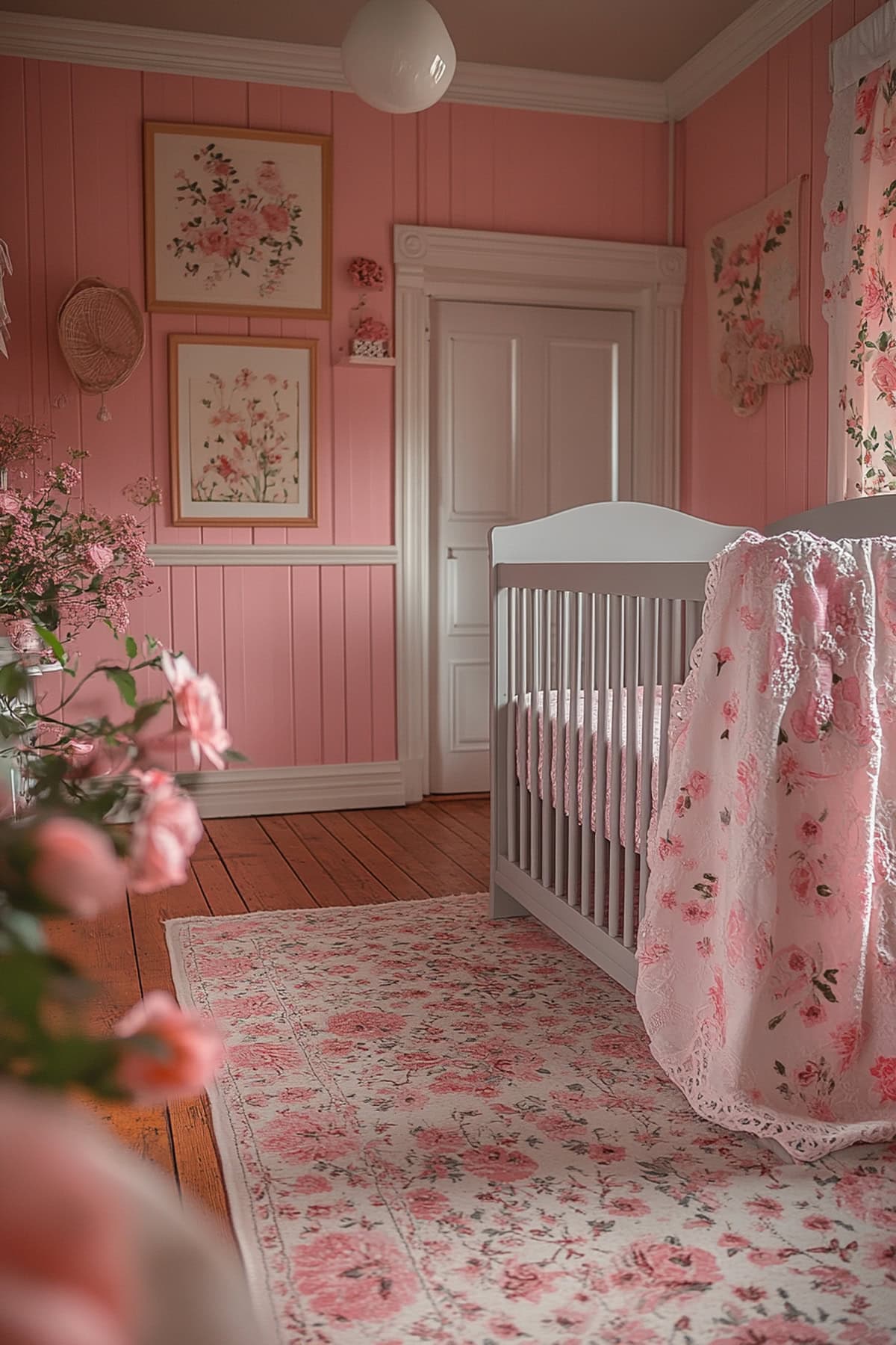 Shabby Chic Pink and Grey Nursery - 01