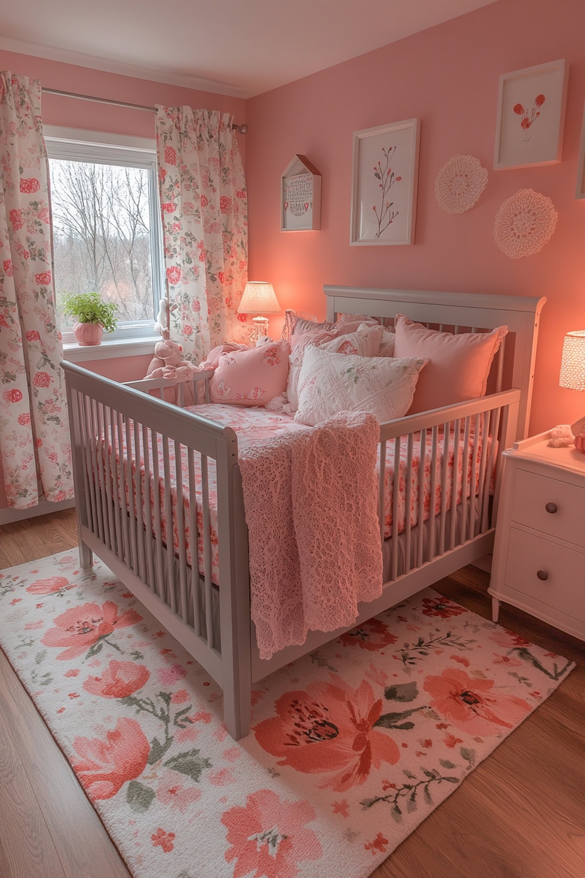 Shabby Chic Pink and Grey Nursery - 02