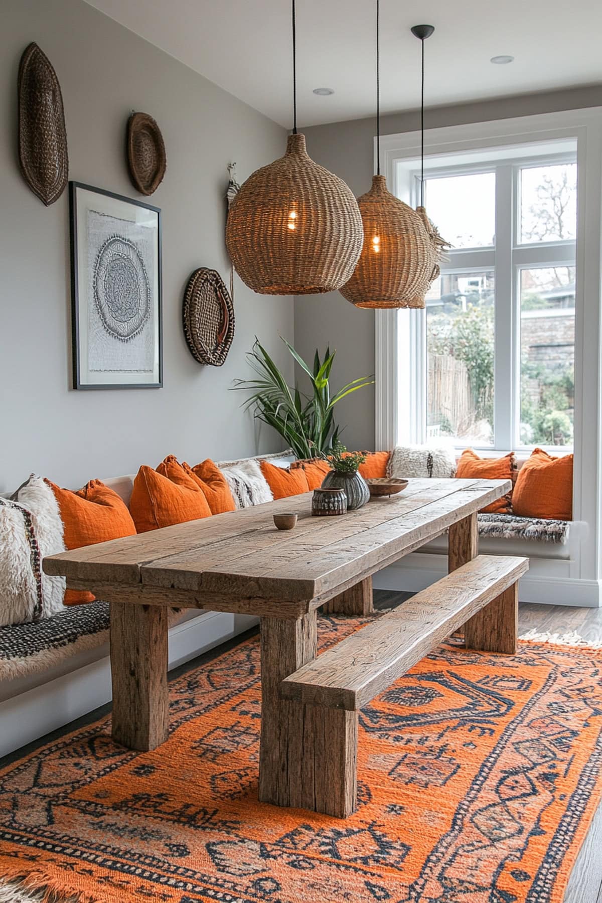 Southwestern Orange Dining Room - 01