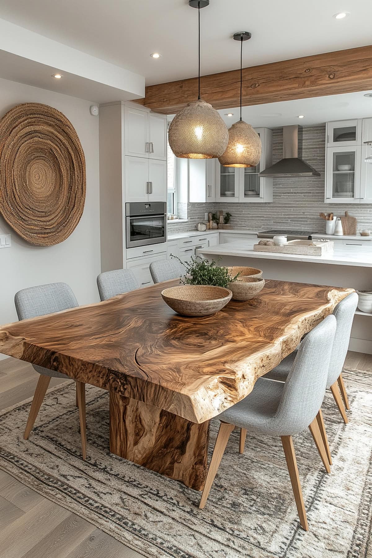 Southwestern White and Grey Apartment Dining Room - 02