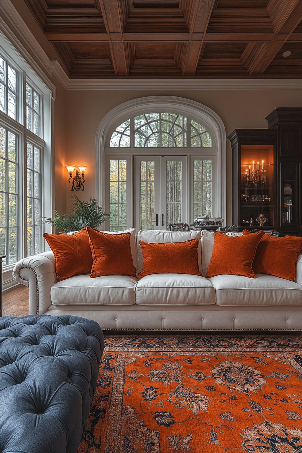 Traditional Orange Aesthetic Living Room - 02