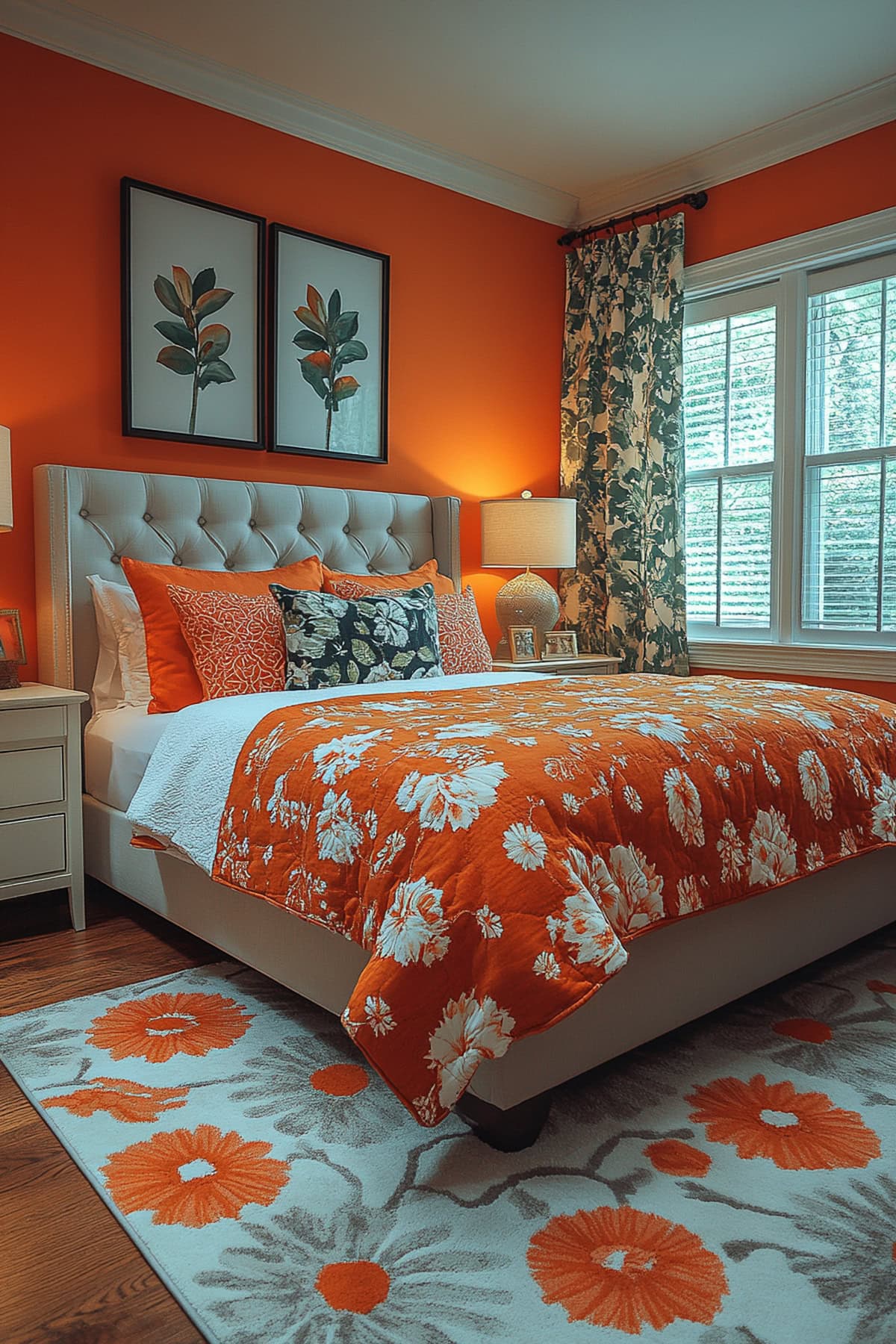 Traditional Orange Bedroom - 01