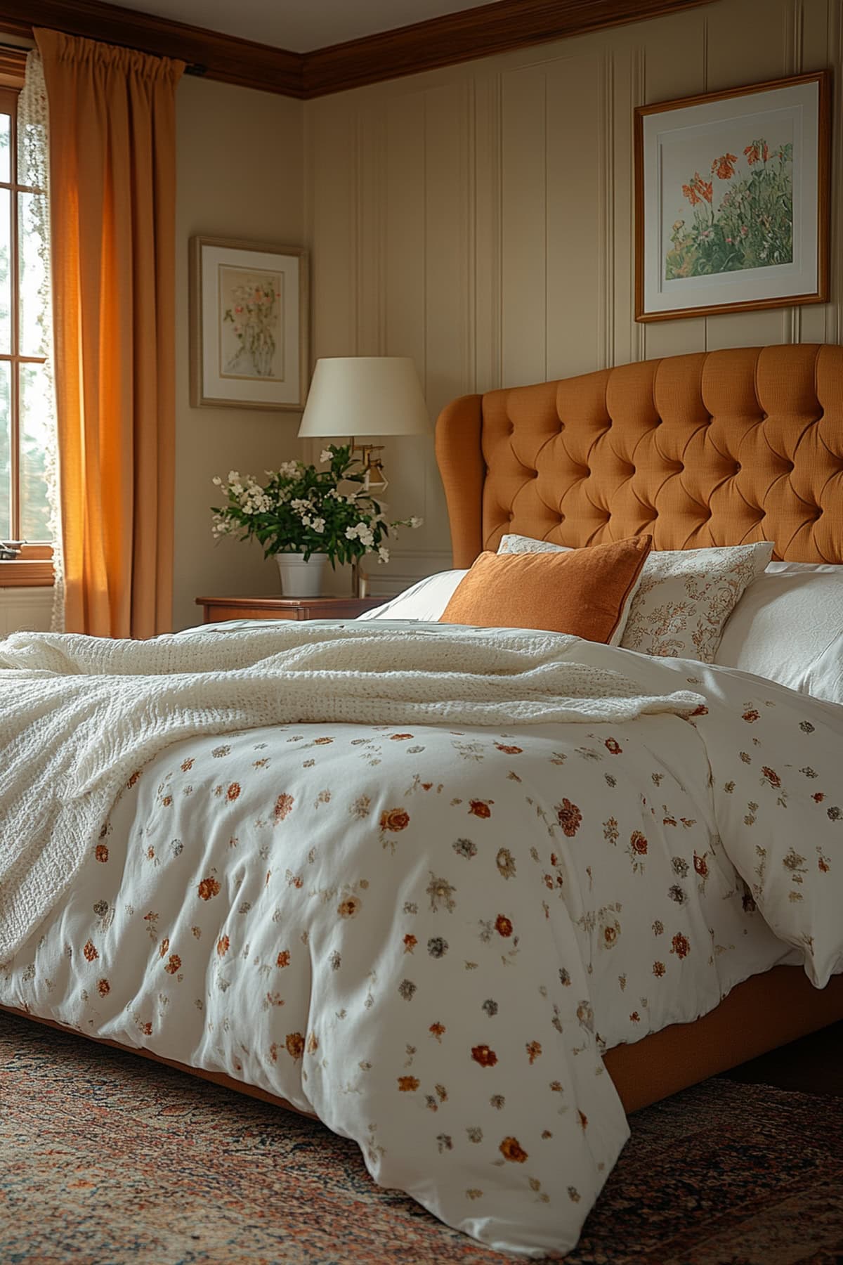 Traditional Orange Bedroom - 02