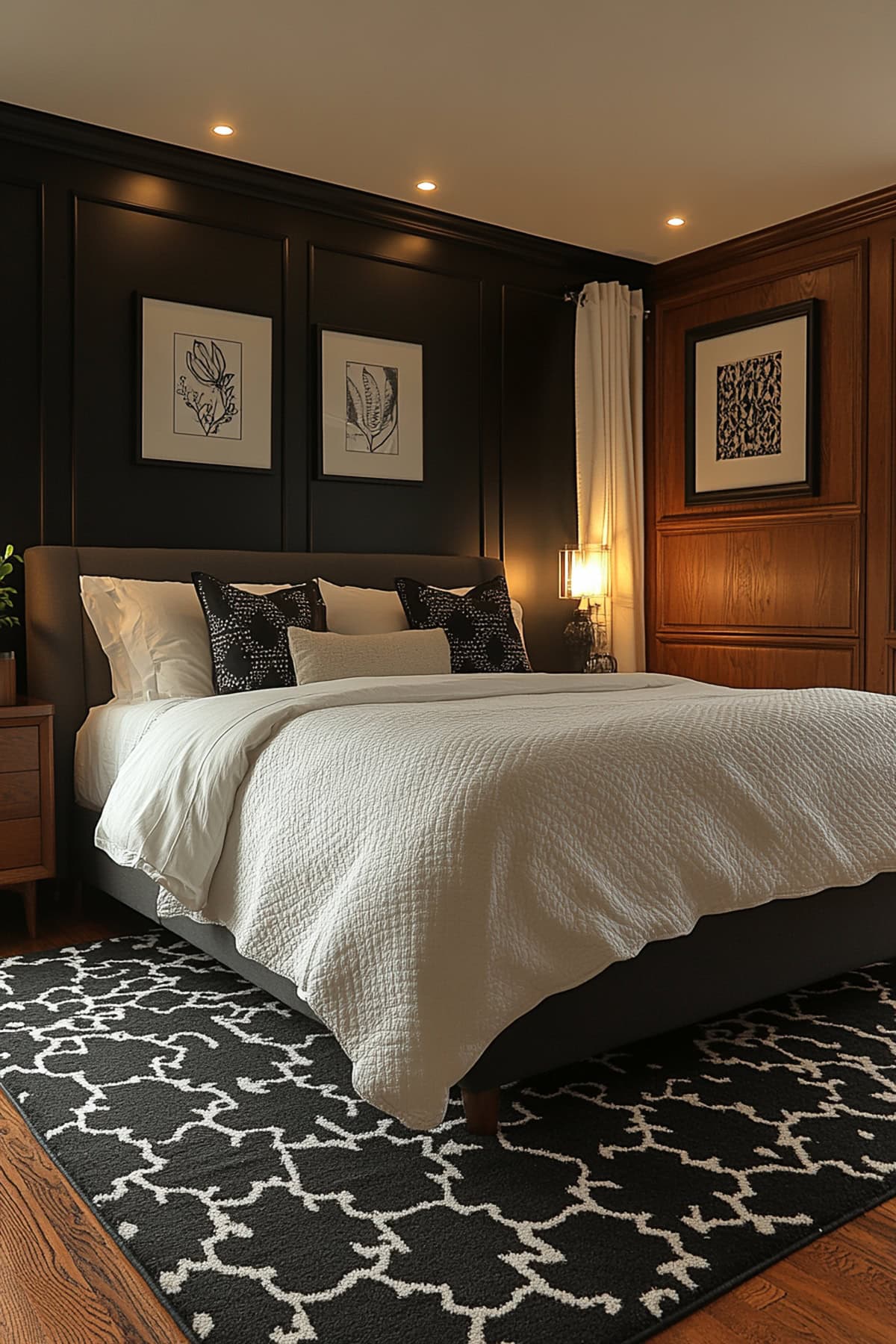 Transitional Black Decor Bedroom - 02