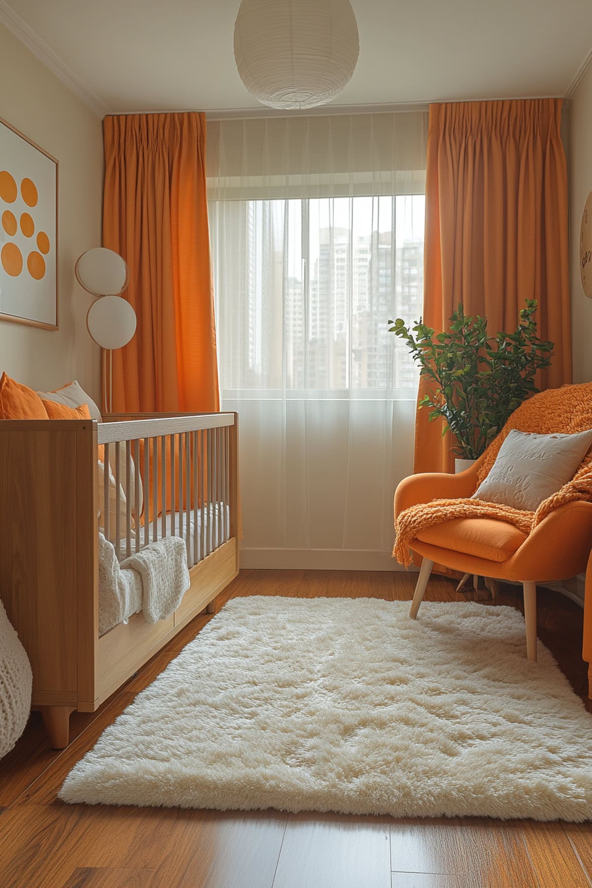 Transitional Orange Nursery - 01