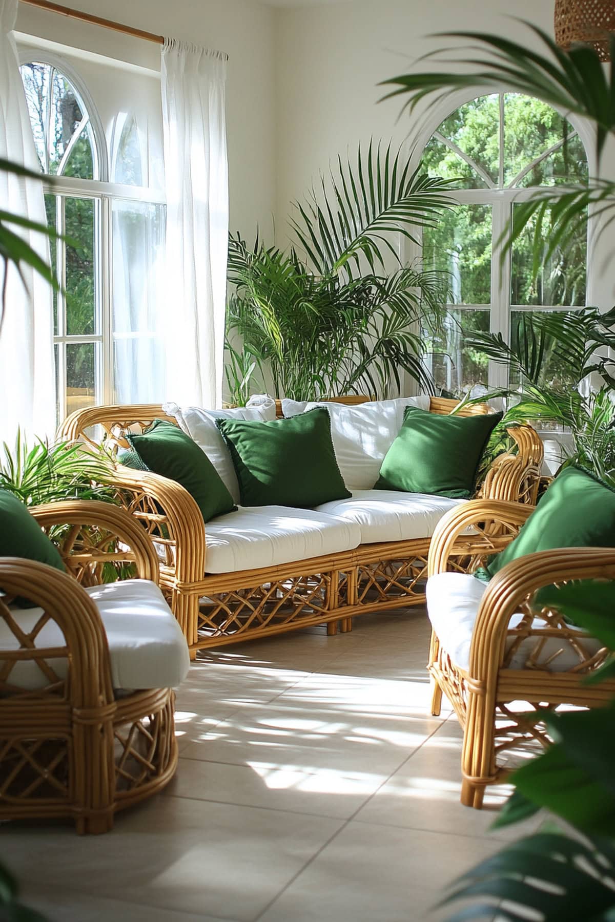 Tropical Olive Green Apartment Sunroom 02