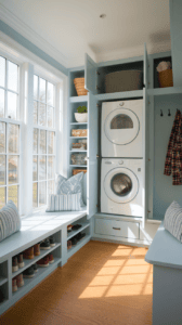 10 Creative Hidden Washer and Dryer In Mudroom Ideas