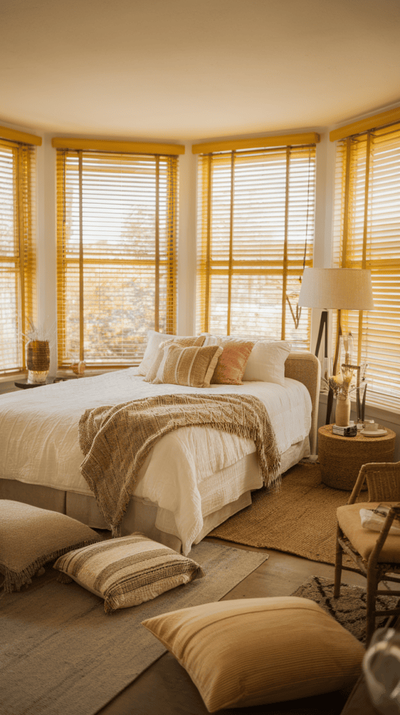 View of 10 Stunning Yellow Blinds Bedroom Ideas to Brighten Your Space